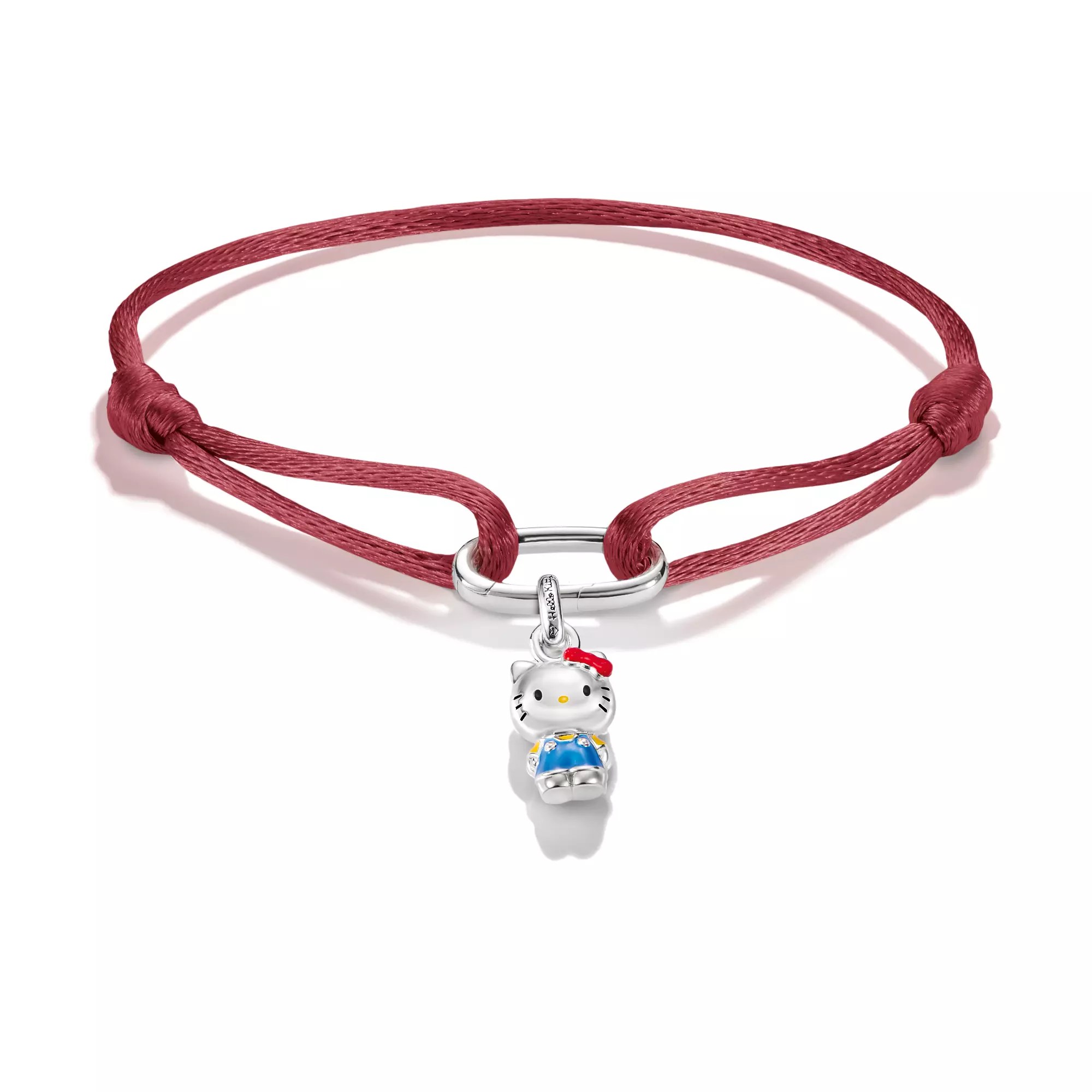 Thomas Sabo Hello Kitty Armband - 24 cm - versilbert & Emaille & Textil - rot – Ansicht 3