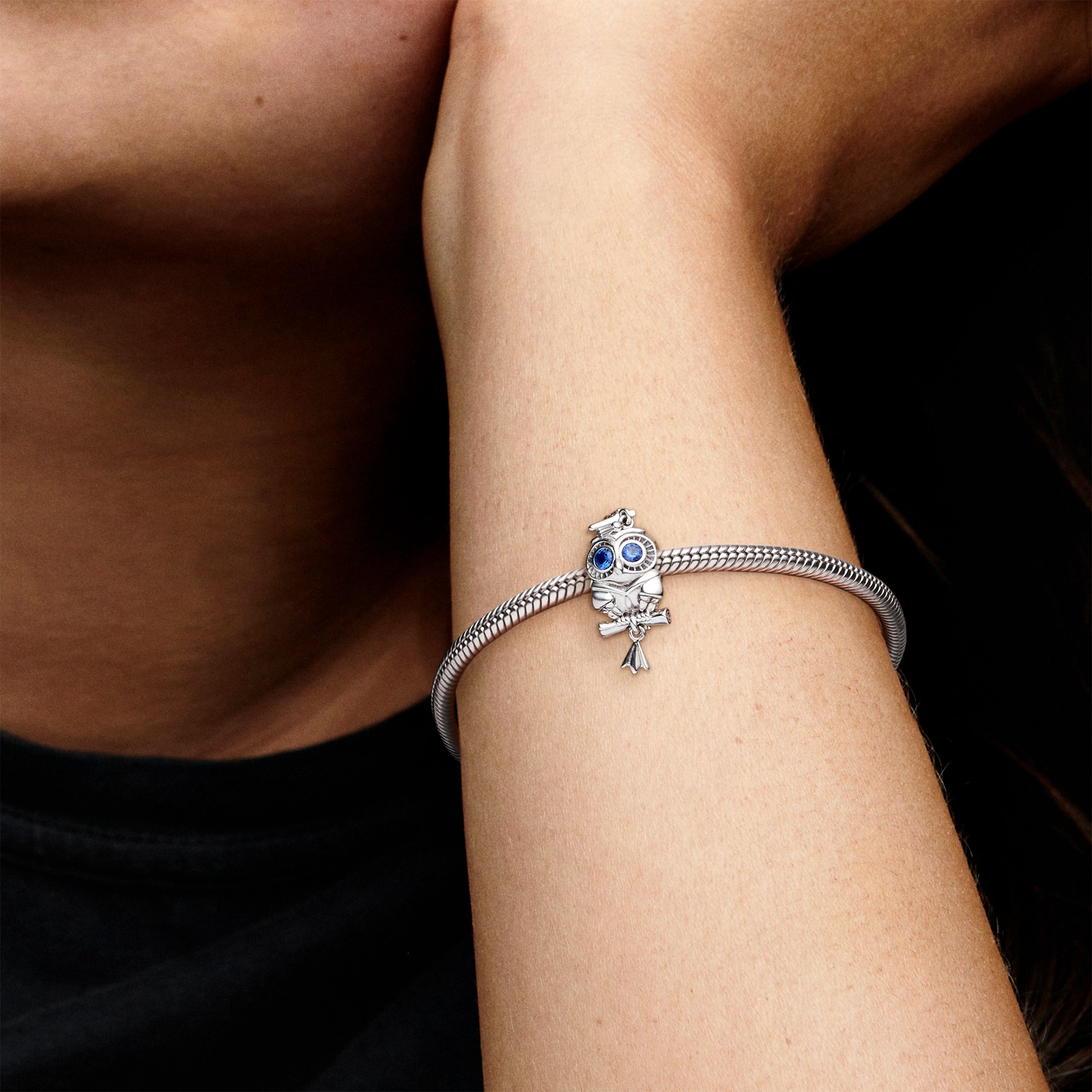Pandora Silber Charm - Graduation Eule - Crystals – Ansicht 5