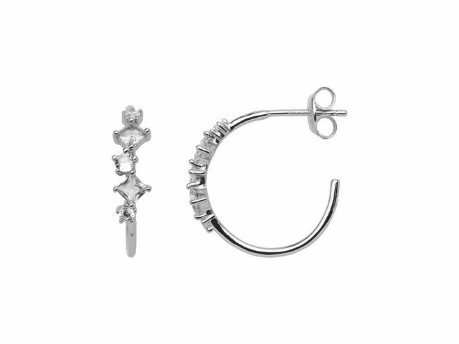 Xenox Sterling Silber Ohrringe XS2354 SPLASH, elegante Ohrstecker in einem modernen Design mit funkelnden Akzenten, ideal für den täglichen Gebrauch oder besondere Anlässe.