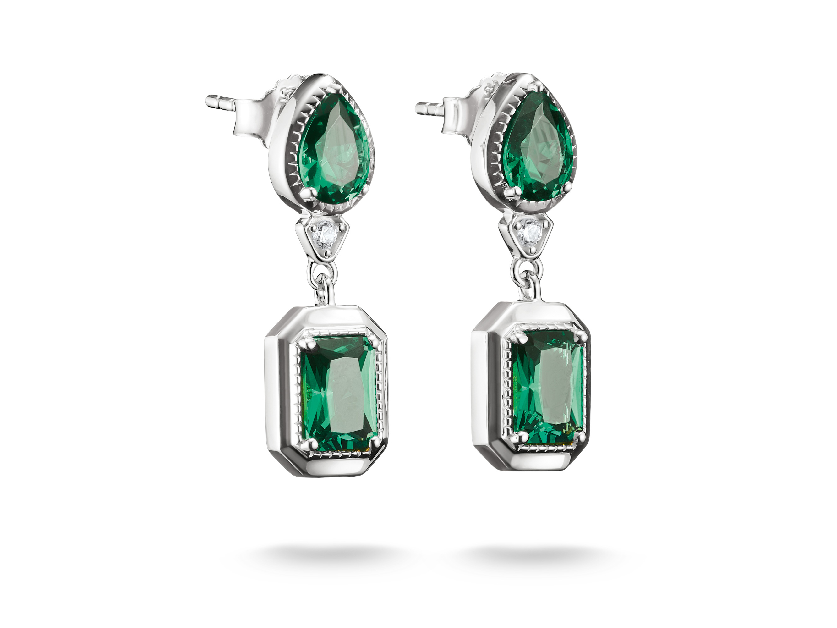 Thomas Sabo H2334-166-6 ELYNDRA Ohrringe - Sterling Silber & Glas-Keramik Stein & Zirkonia - Grün