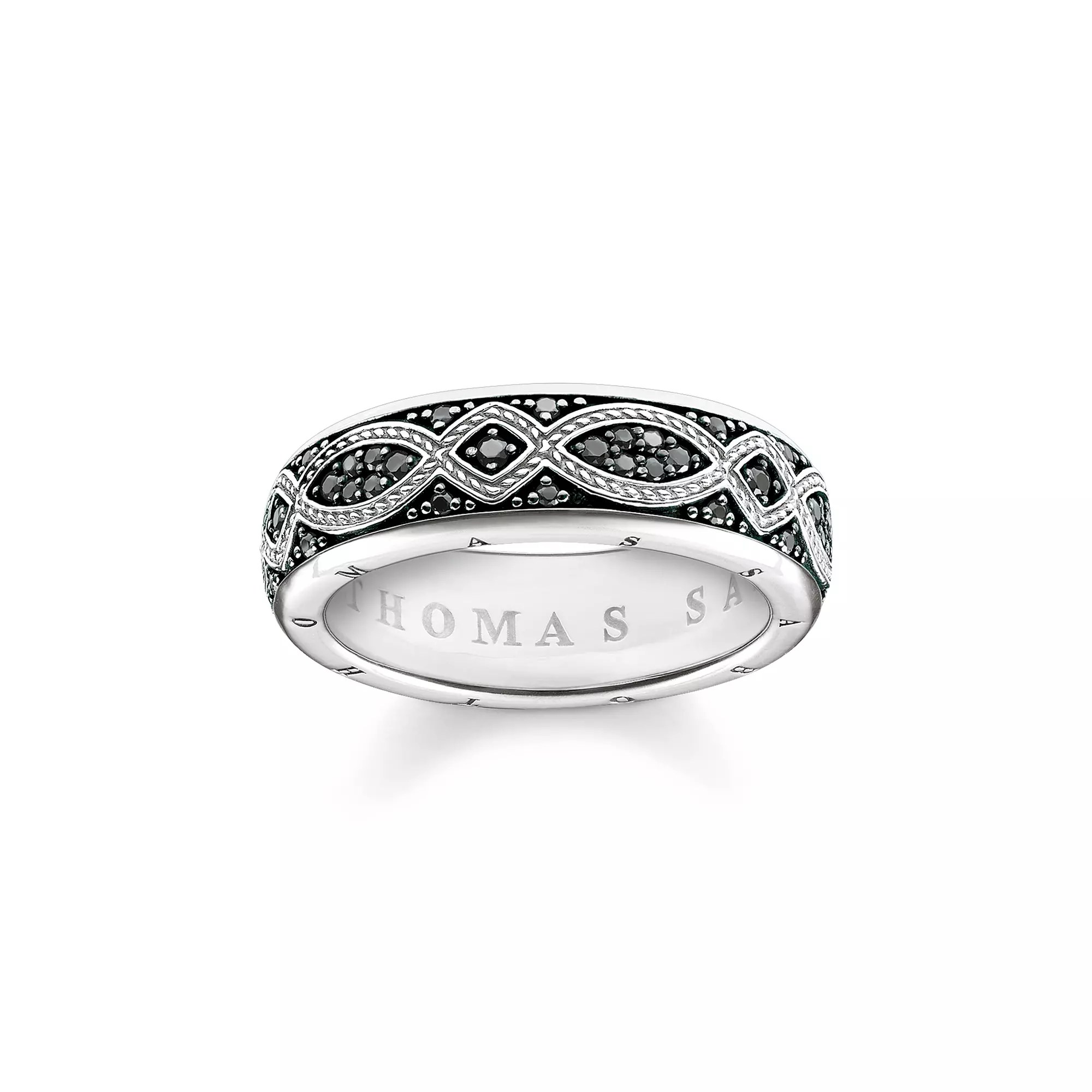 Thomas Sabo Ring - Silber - geschwärzt - Zirkonia schwarz - Sterling Silver
