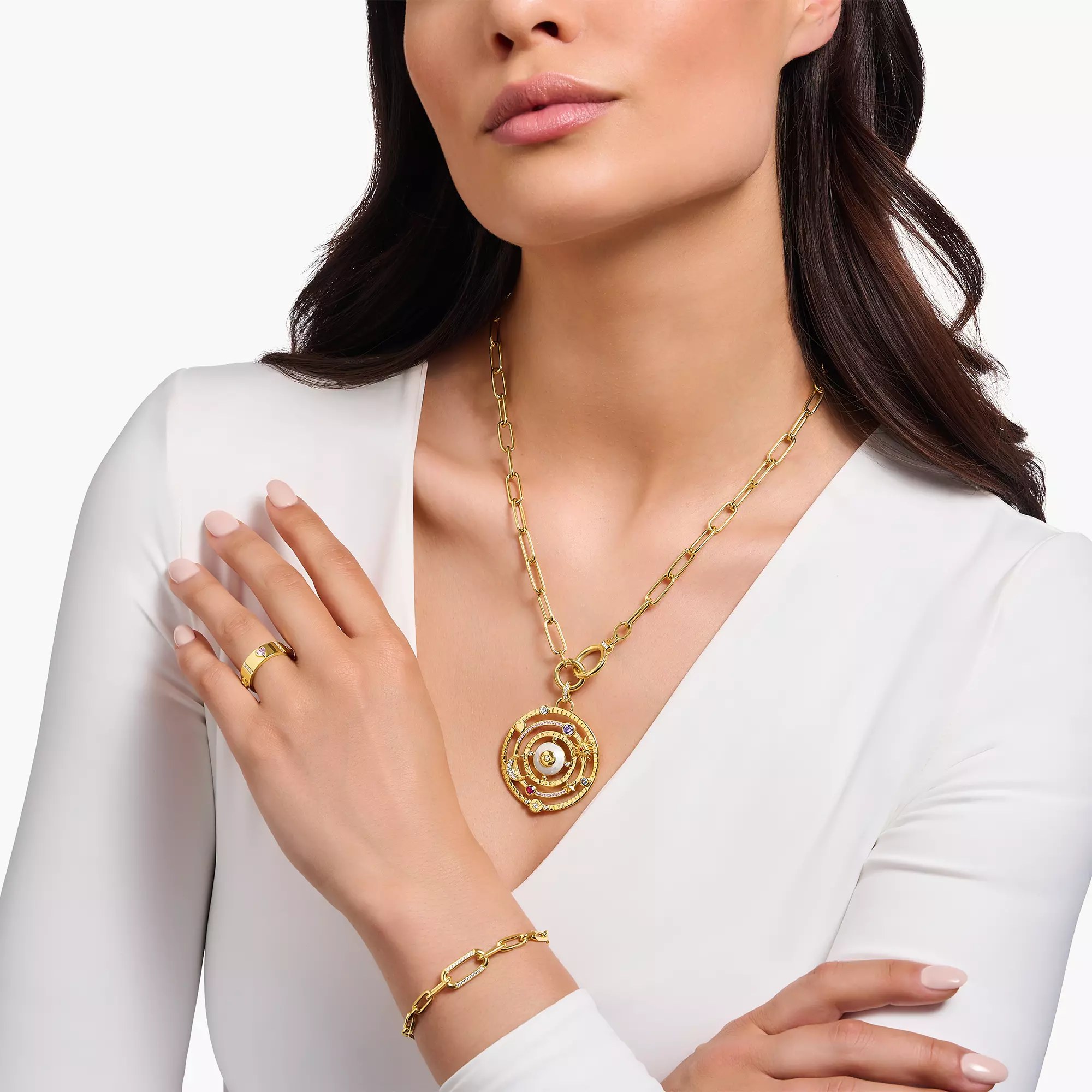 Thomas Sabo Anhänger - Silber verg. & Emaille & Zirkonia - bunt - kosmischer Talisman – Ansicht 4