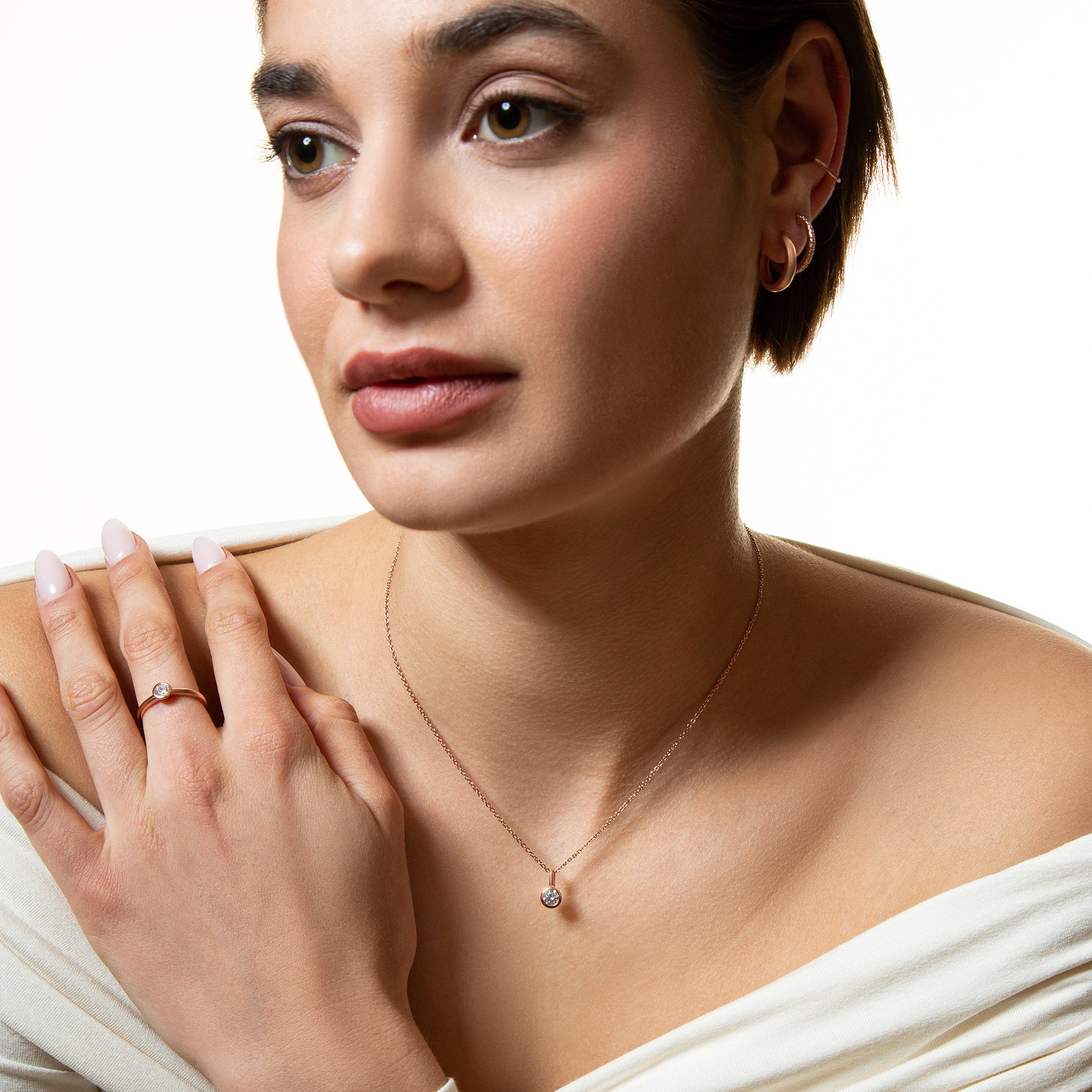 XENOX Sterling Silber Kette XS7284RK - 40-45 cm - ZARGE ROSÈ - Roségold vergoldet Ankerkette - Zarge – Ansicht 3