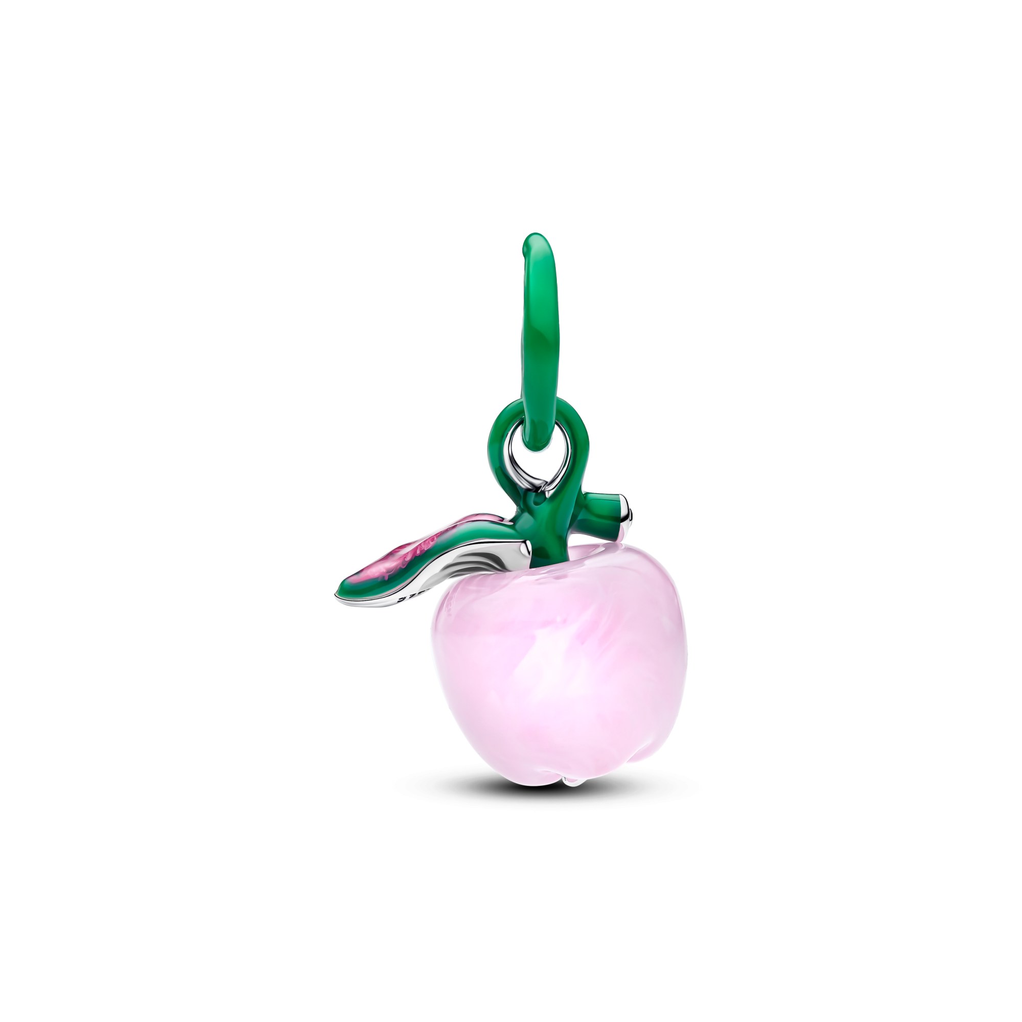 Pandora Rosafarbener Apfel Murano-Charm - Sterling Silber - Murano Glas + Emaille + Zirkonia Pink – Ansicht 2