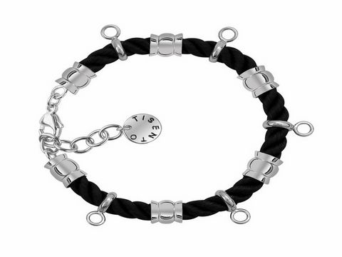Ti Sento Charms Armband aus schwarzer Kordel mit silbernen Elementen, verstellbar von 18 bis 21 cm, elegant und modern, perfekt für individuelle Gestaltung mit Charms.