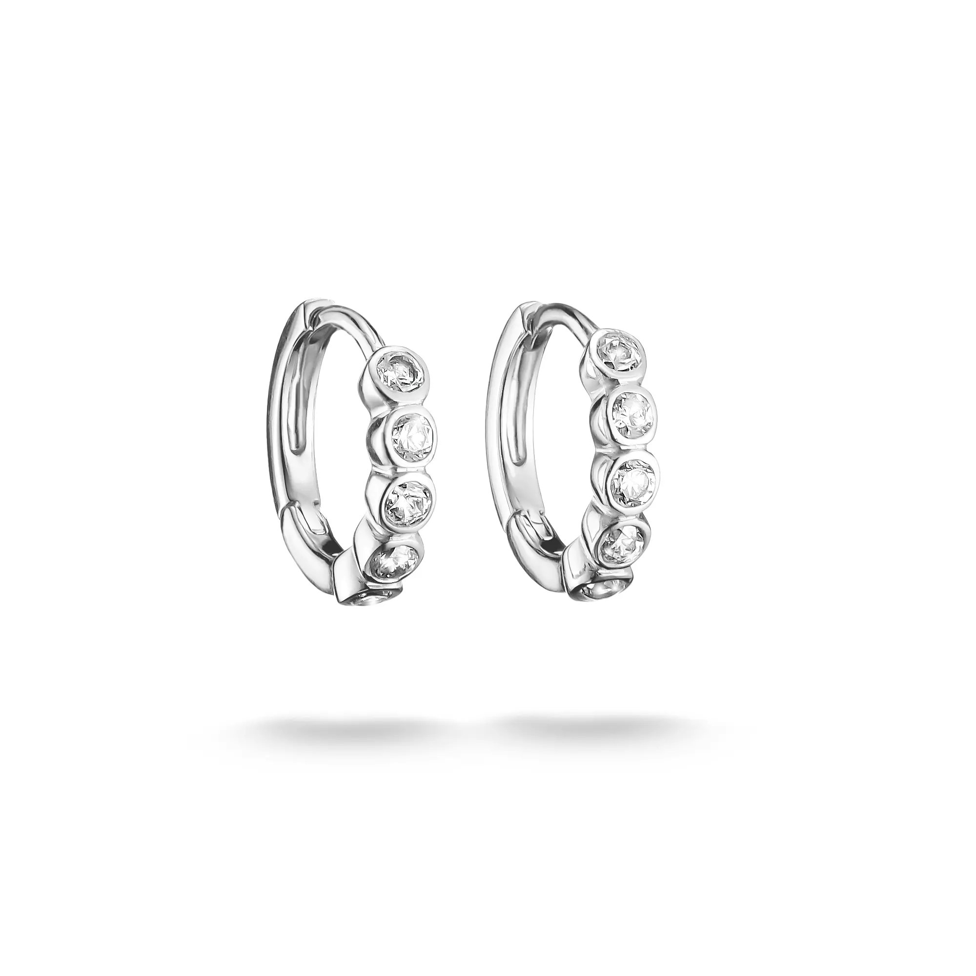Thomas Sabo Creolen mit weißem Zirkonia – Silber – 10,9 mm hoch – Ansicht 2