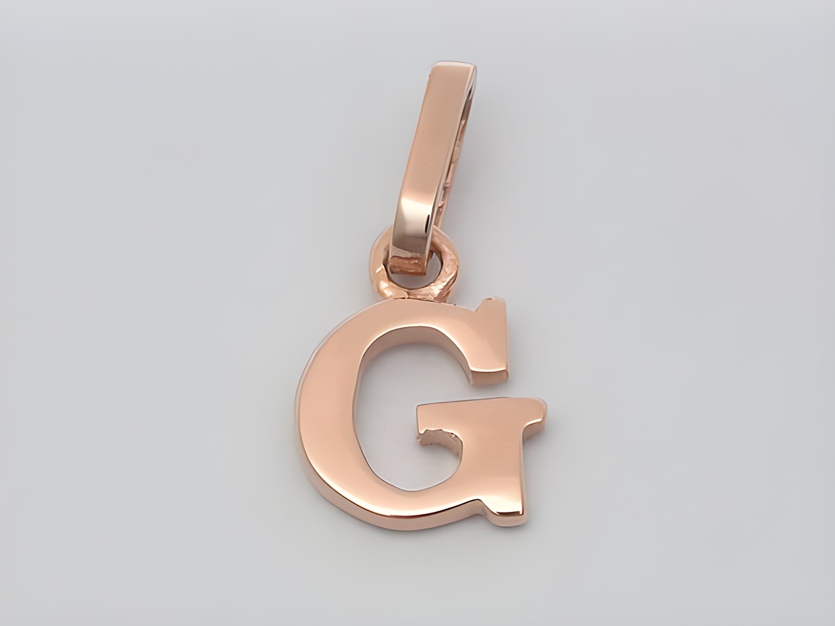 G Buchstaben Anhänger aus 925 Sterling Silber rosé vergoldet, Hersteller Juwelier Harnisch, stilvoll und elegant, ideal zum Verleihen einer persönlichen Note.