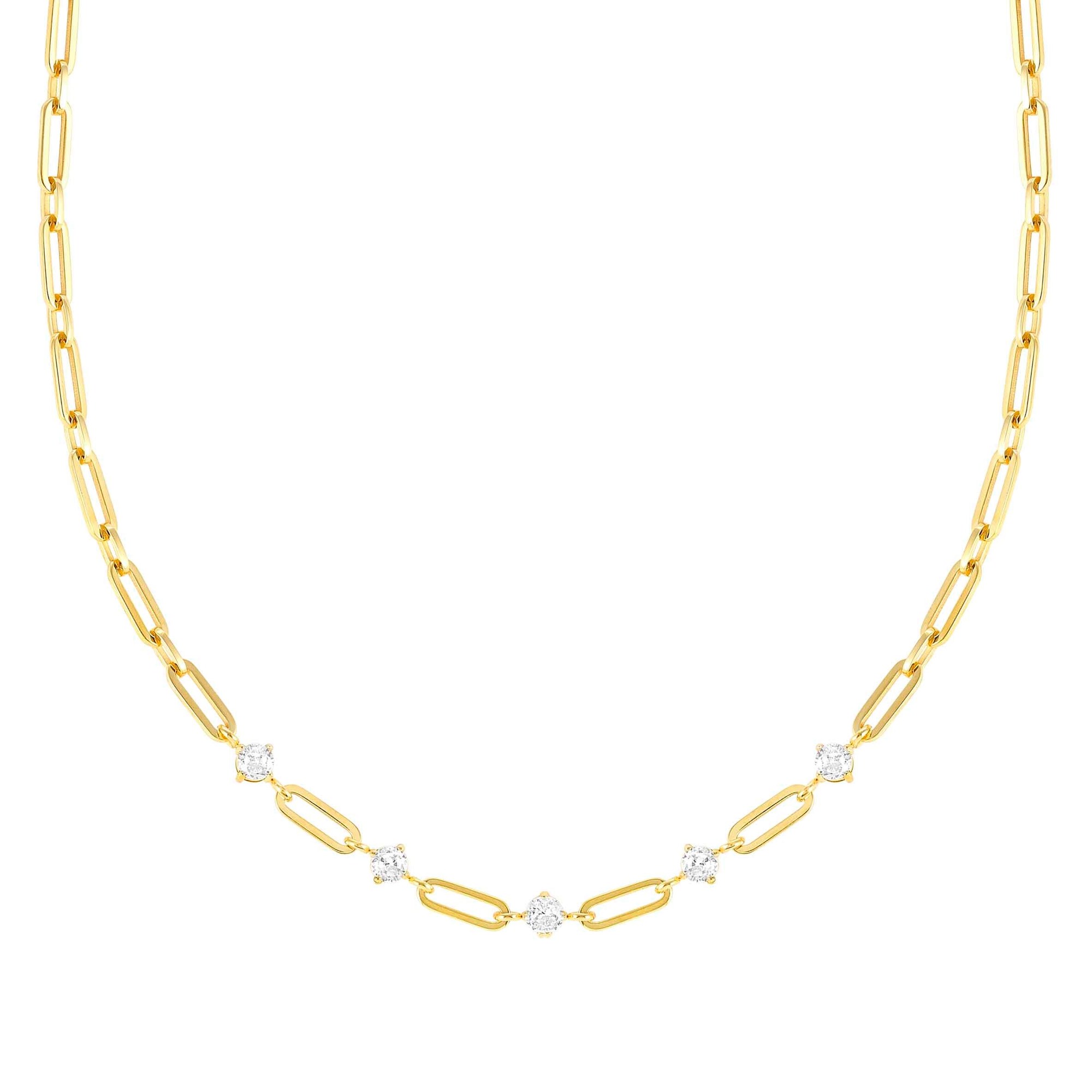 Nomination ChainsOfStyle - Kette - weiße Zirkonia - Edelstahl goldfarben - 46 cm