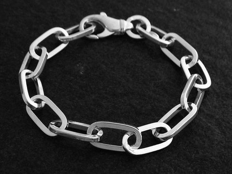 Silberarmband modern 19 cm Anker, Hersteller Juwelier Harnisch, ohne Stein, mit einer eleganten Kettenstruktur, schlicht und zeitlos im Design.