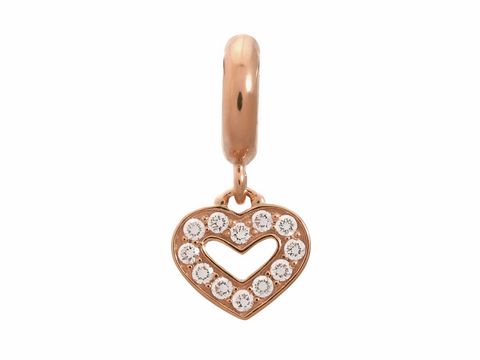Charm von Endless in Roségold mit Herzdesign und weißen Zirkonia, ideal für Armbänder oder Halsketten, gefertigt aus hochwertigem Material für eleganten Schmuck.