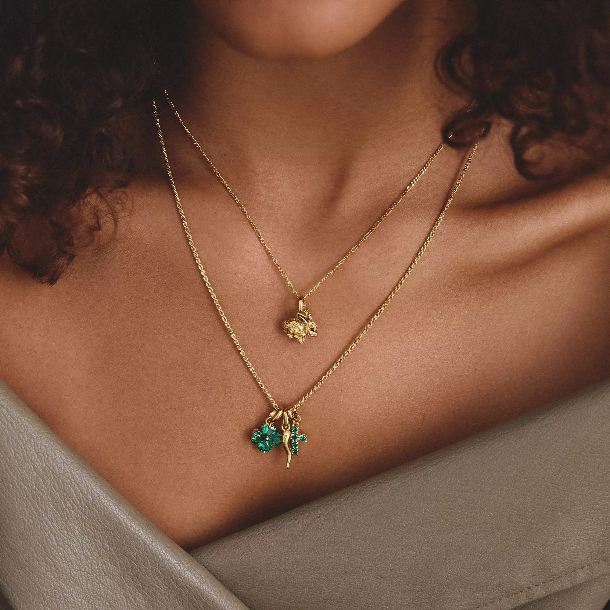 Thomas Sabo Connect - Charm Kreuz - 18k Gelbgold Vergoldung - Nanokristall - Charm mit Öse – Ansicht 4
