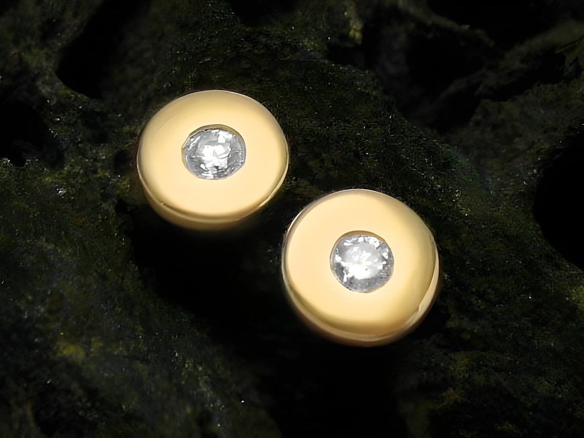 Ohrringe LUXUS 585 Gold klassisch mit Diamant, Hersteller Juwelier Harnisch, Brillant & Diamant, elegant und zeitlos, ein ideales Schmuckstück für besondere Anlässe.