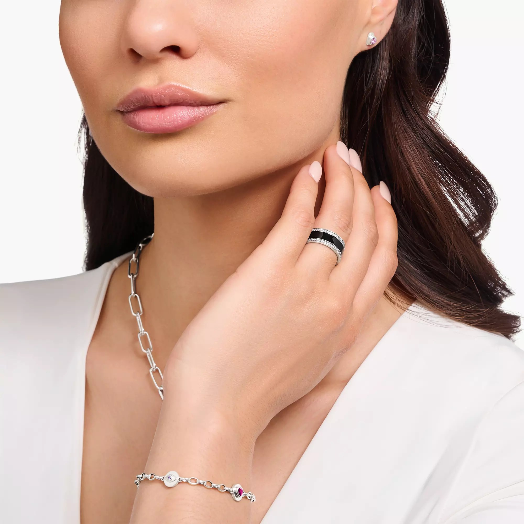 Thomas Sabo Ring - Silber geschw. & Emaille & Zirkonia - Schwarz – Ansicht 2