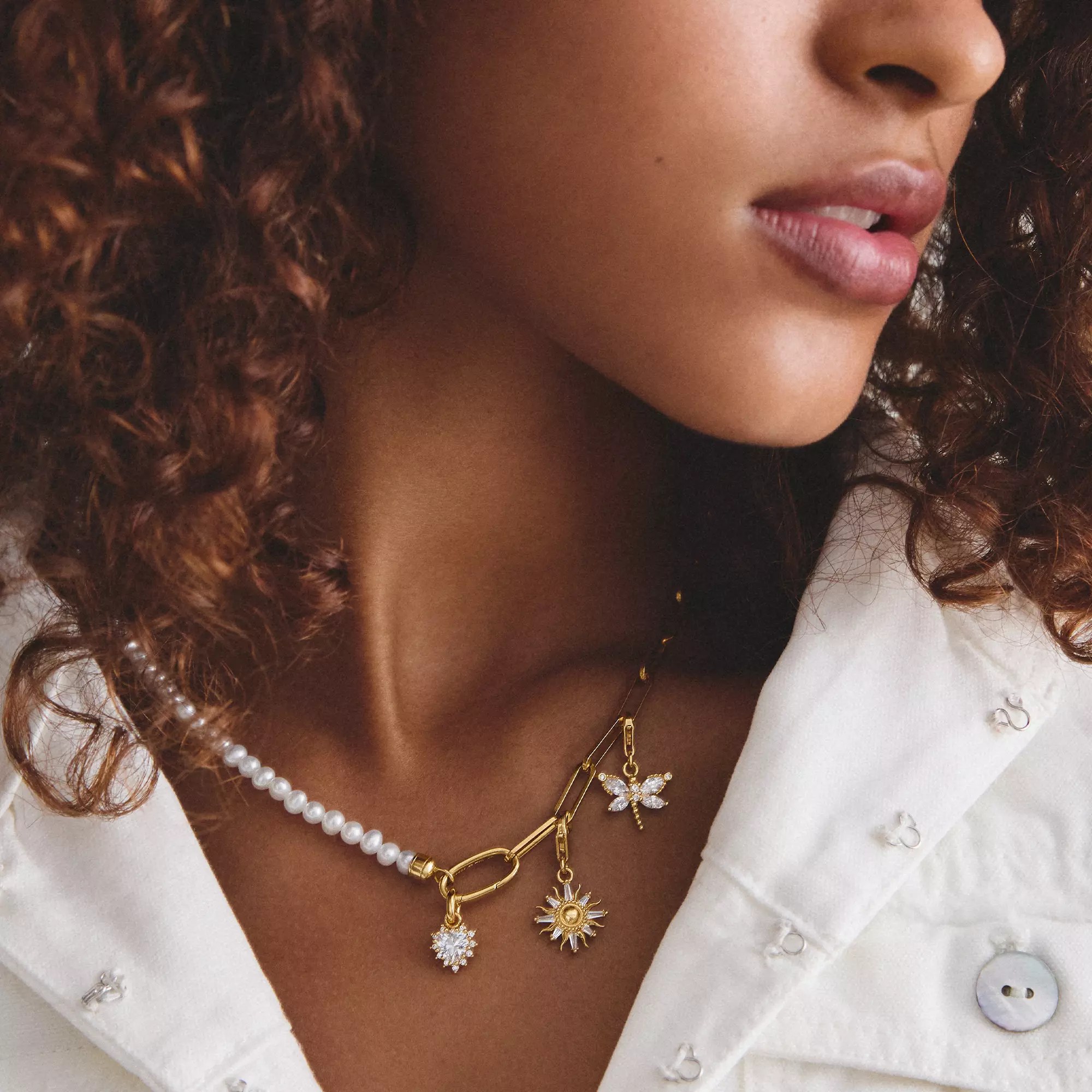 Thomas Sabo Connect - Charm Herz - 18k Gelbgold Vergoldung - Zirkonia - Charm mit Öse – Ansicht 4