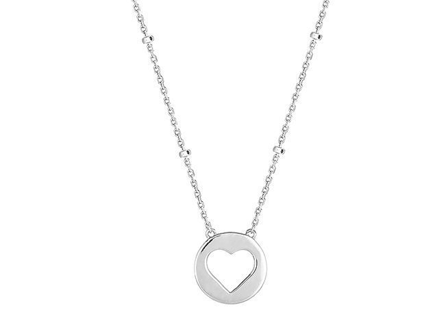 Xenox Sterling Silber Kette XS3769 in 40-45 cm, Ankerkette mit herzförmigem Anhänger, schlichte Eleganz für besondere Anlässe. Ideal als Geschenk oder für den eigenen Schmuckschrank.