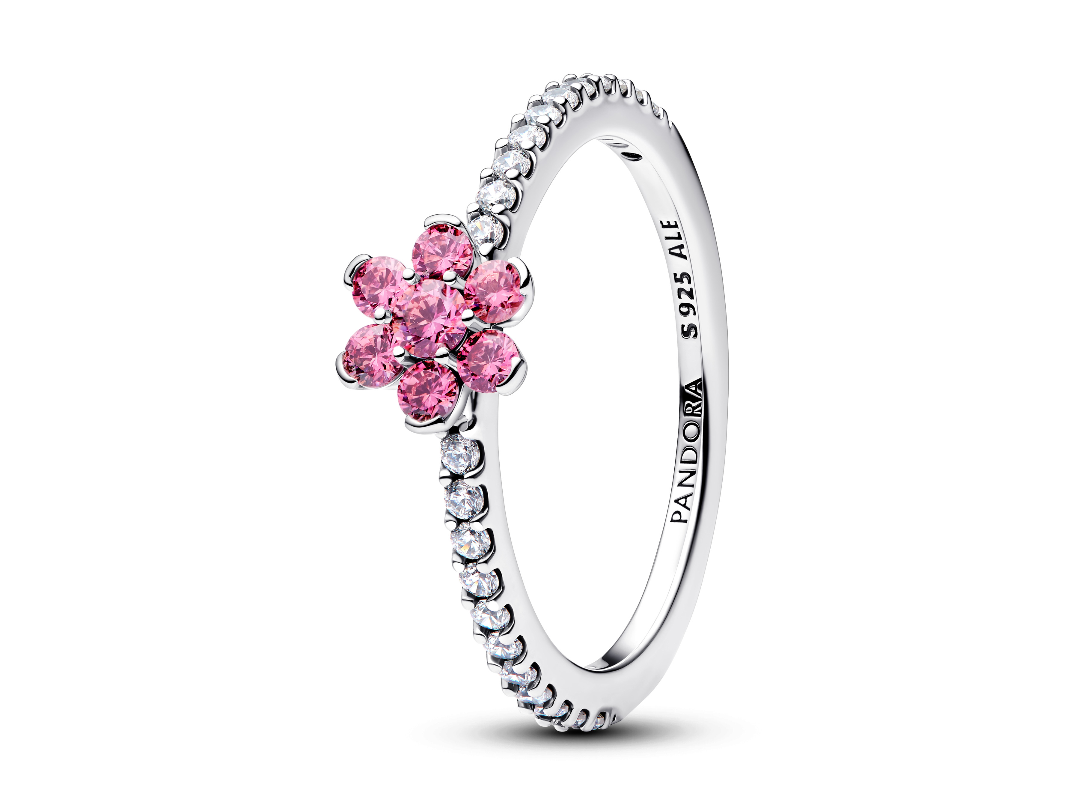 Pandora 194499C02-52 - Funkelnde Rosa Blume Ring - Sterling Silber ...