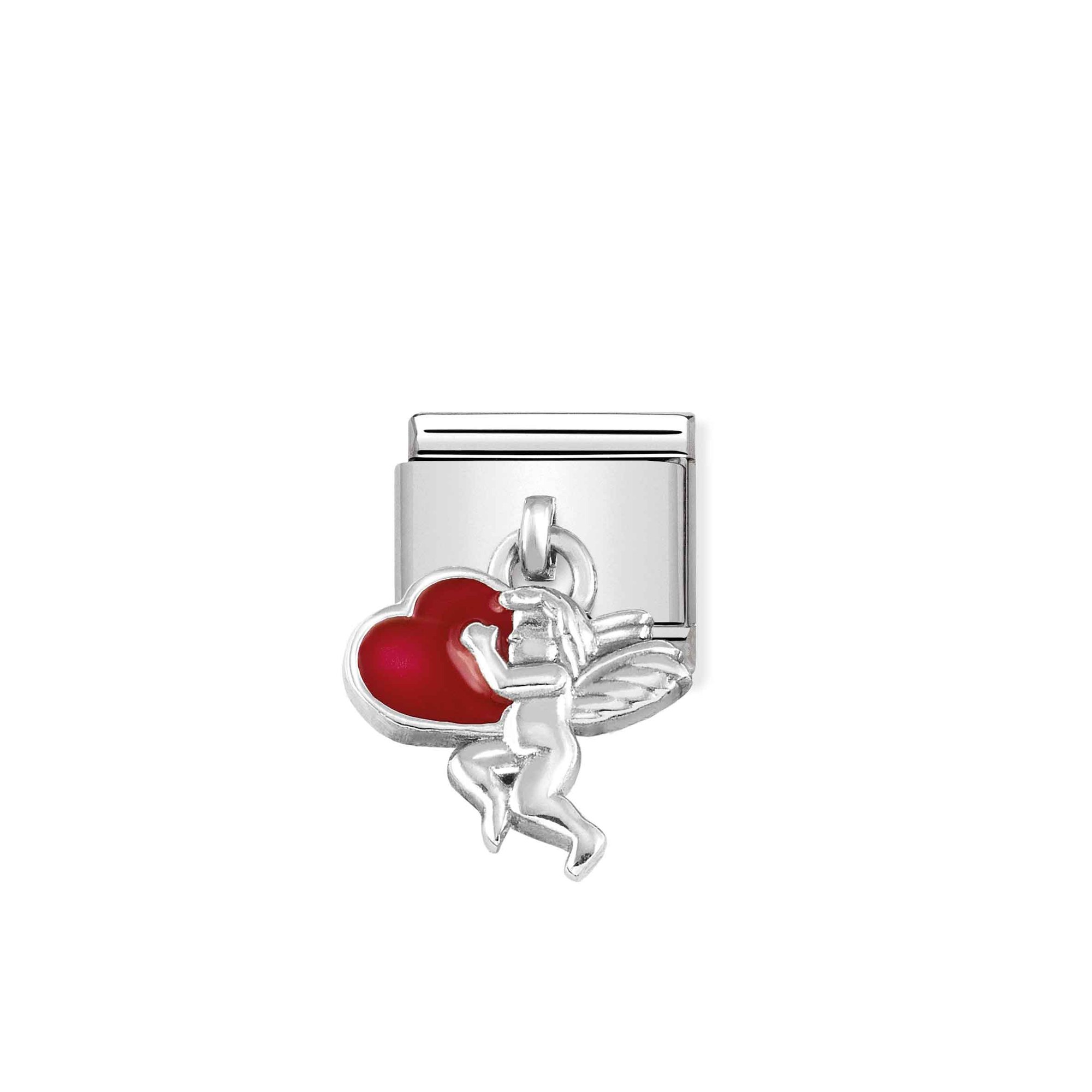 Nomination Composable Classic Charm Putte mit Herz - Edelstahl, Sterling Silber, Emaille