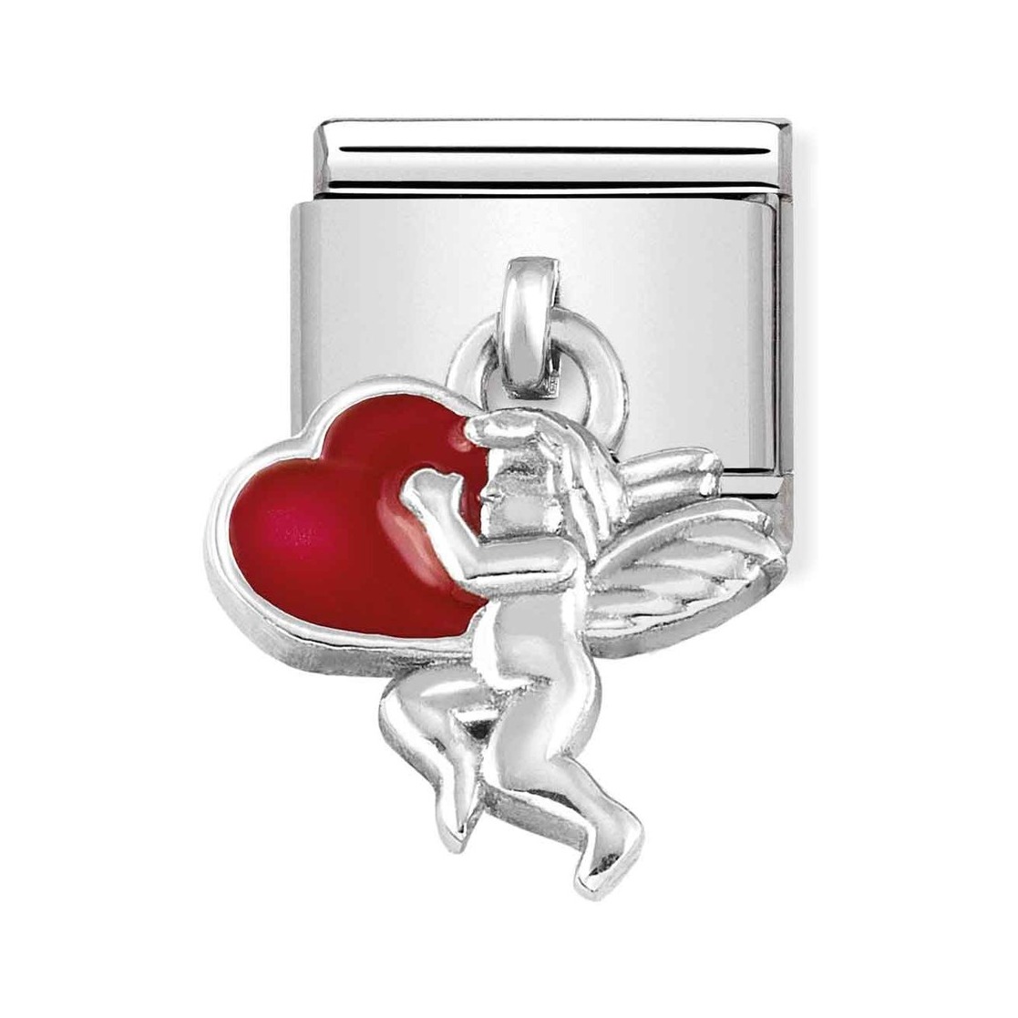 Nomination Composable Classic Charm Putte mit Herz - Edelstahl, Sterling Silber, Emaille