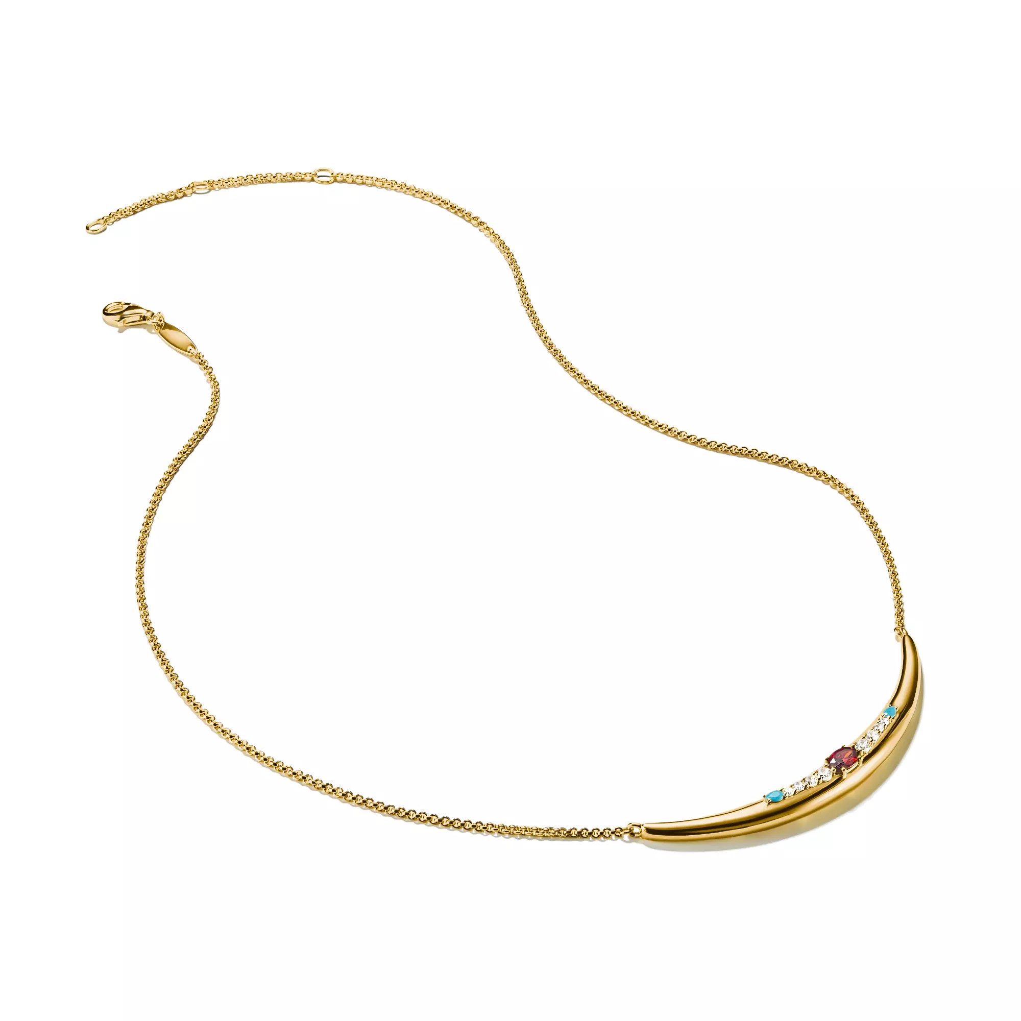 Thomas Sabo ELYNDRA Kette 40 - 45 cm - 750/- Gold auf Silber & Glas-Keramik Stein & Zirkonia - Bunt – Ansicht 3