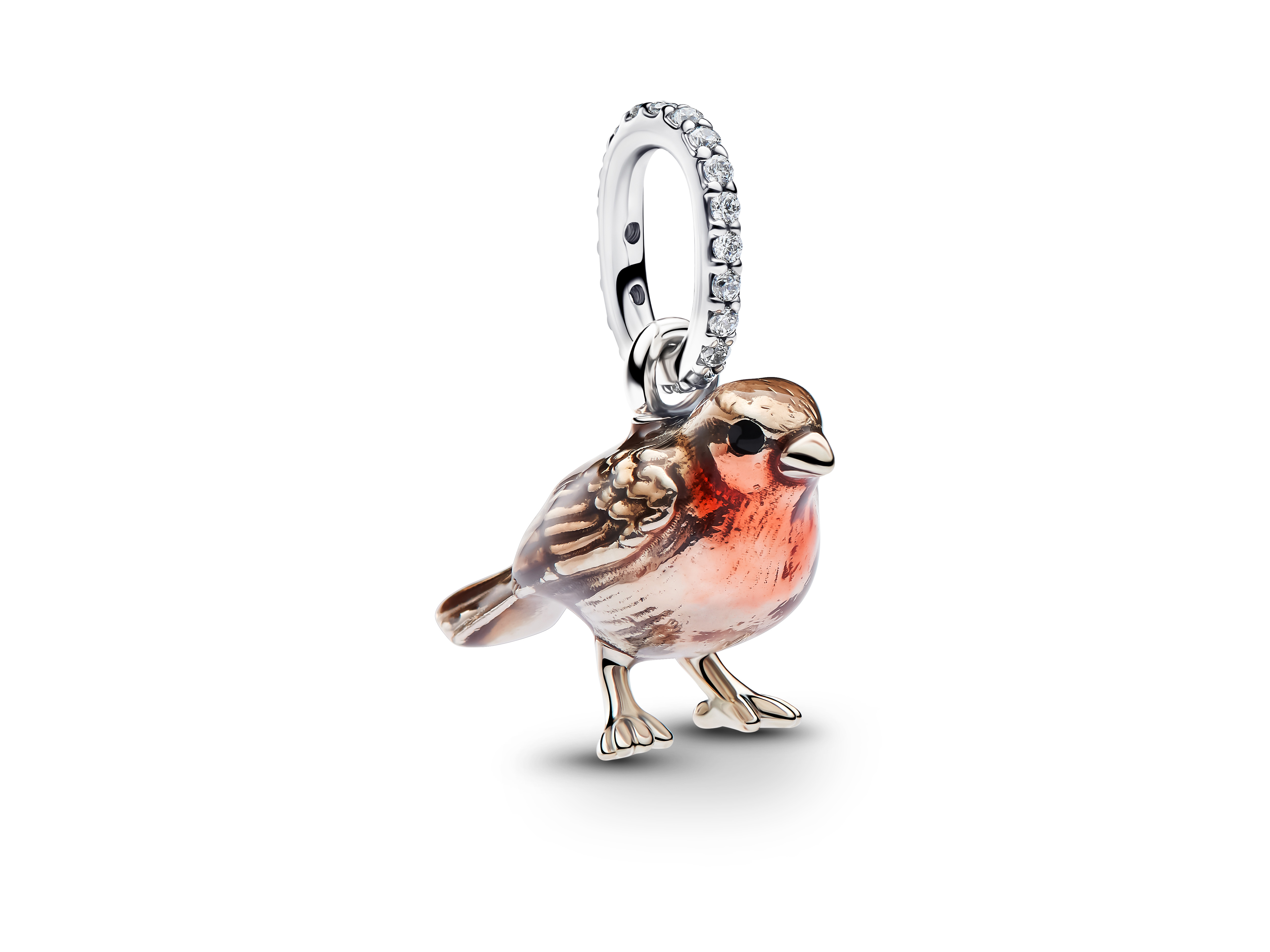 Pandora 794982C01 - Vogel Rotkehlchen Charm-Anhänger - Sterling Silber und Emaille