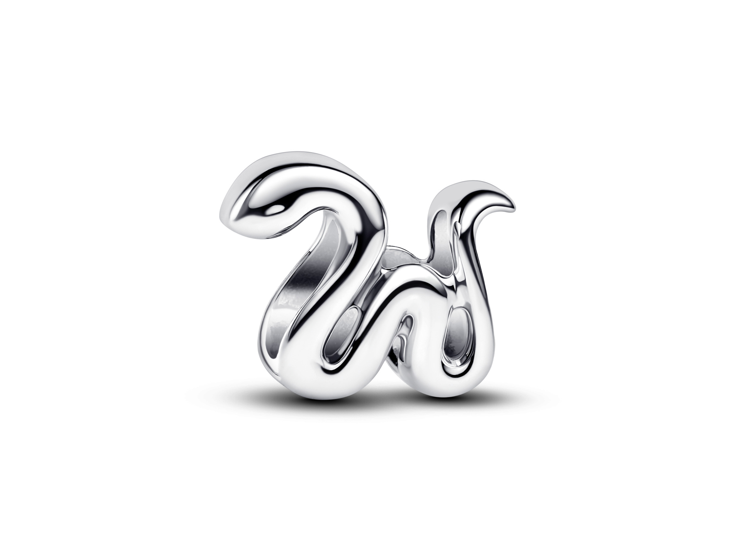 Pandora 794520C00 Schlange Mini Charm aus Silber in geschwungener Form mit glänzender Oberfläche, ideal für eine stilvolle Ergänzung zu Schmuckkollektionen, Hersteller Pandora, Neuheiten.