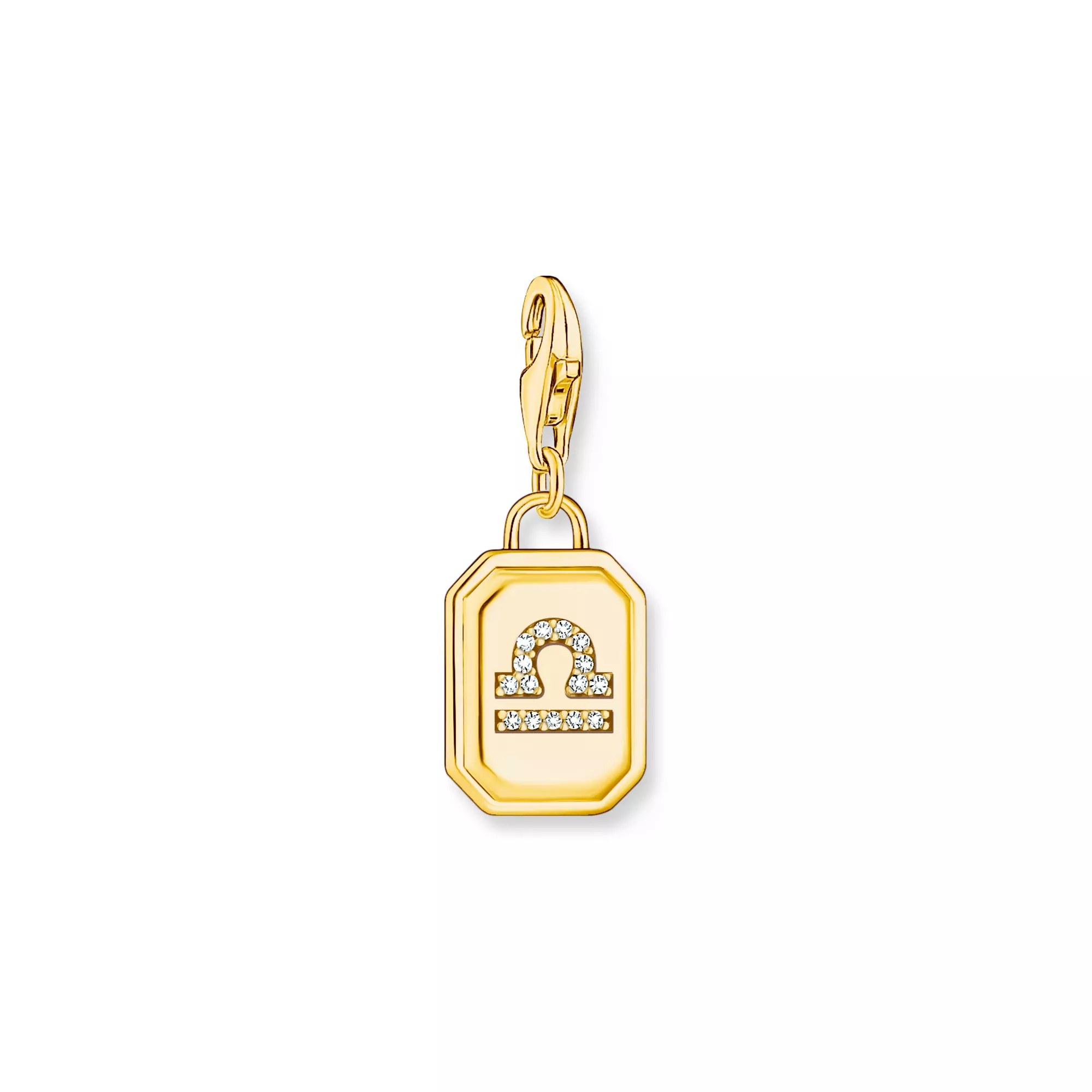 Thomas Sabo Charm-Anhänger - Sternzeichen Waage - Silber Gelbgold verg. & Zirkonia