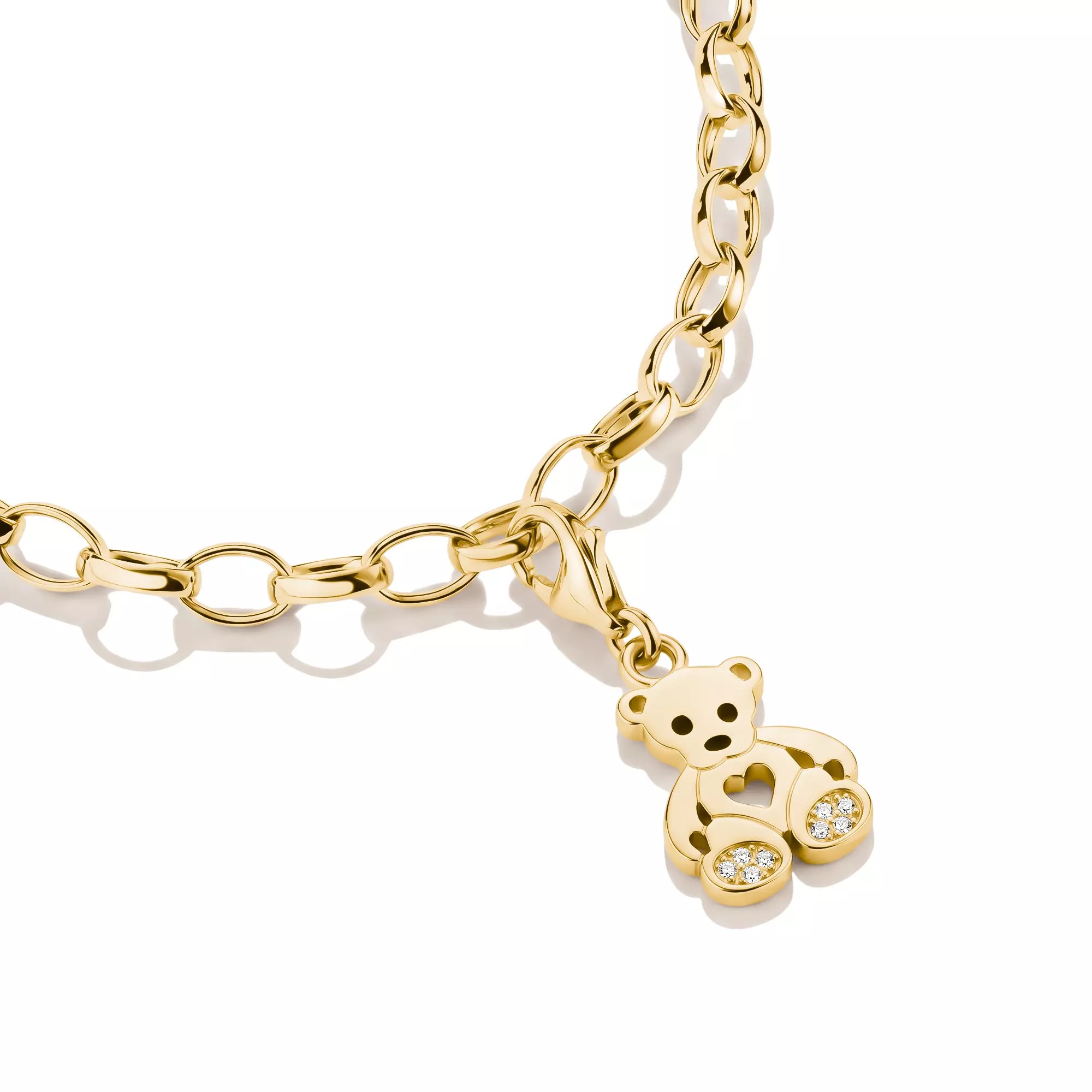 Thomas Sabo Charm Teddybär - 18k Gelbgold Vergoldung - Zirkonia - Kaltemail – Ansicht 2