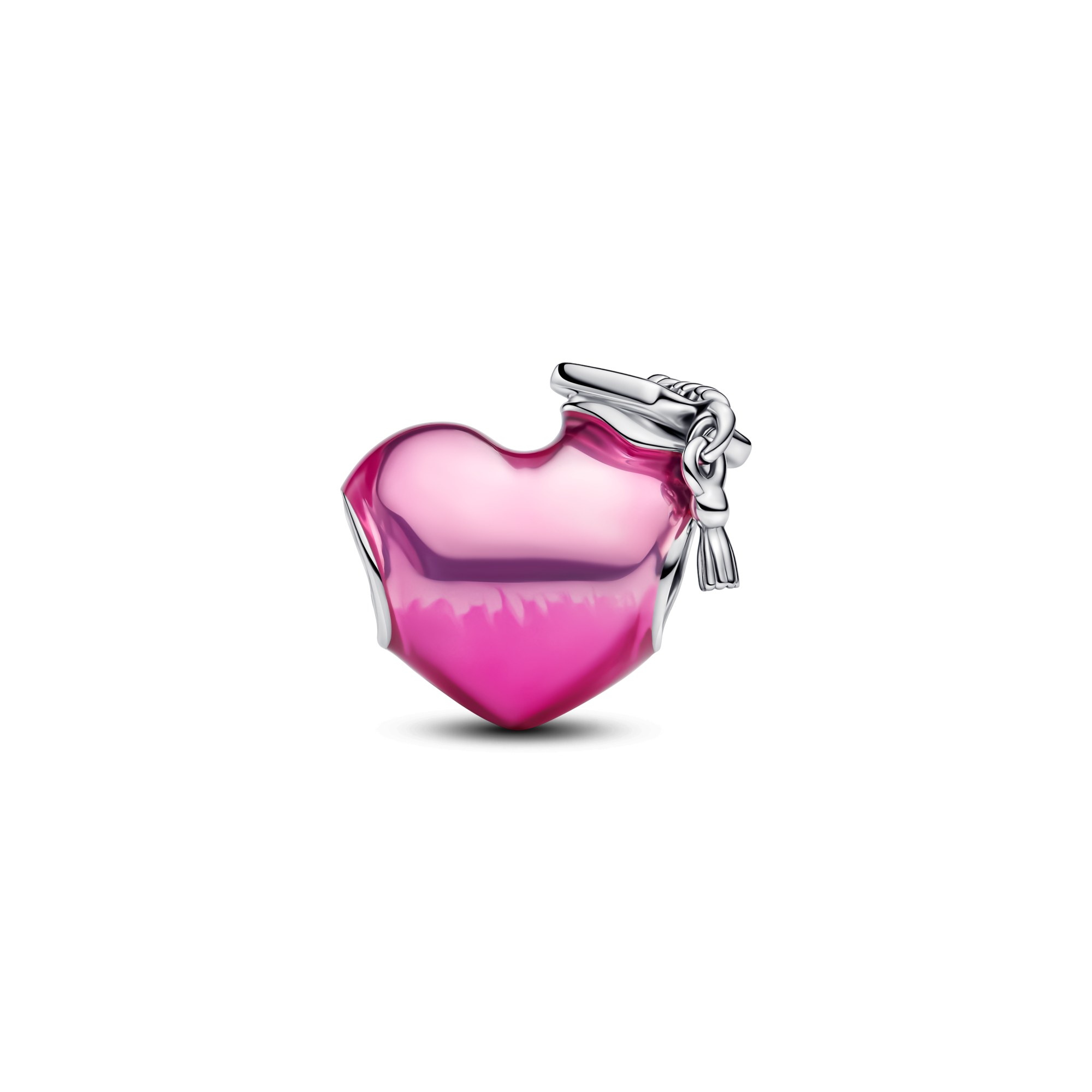 Pandora Charm - Abschluss Herz 2025 - Sterling Silber Emaille Pink – Ansicht 3