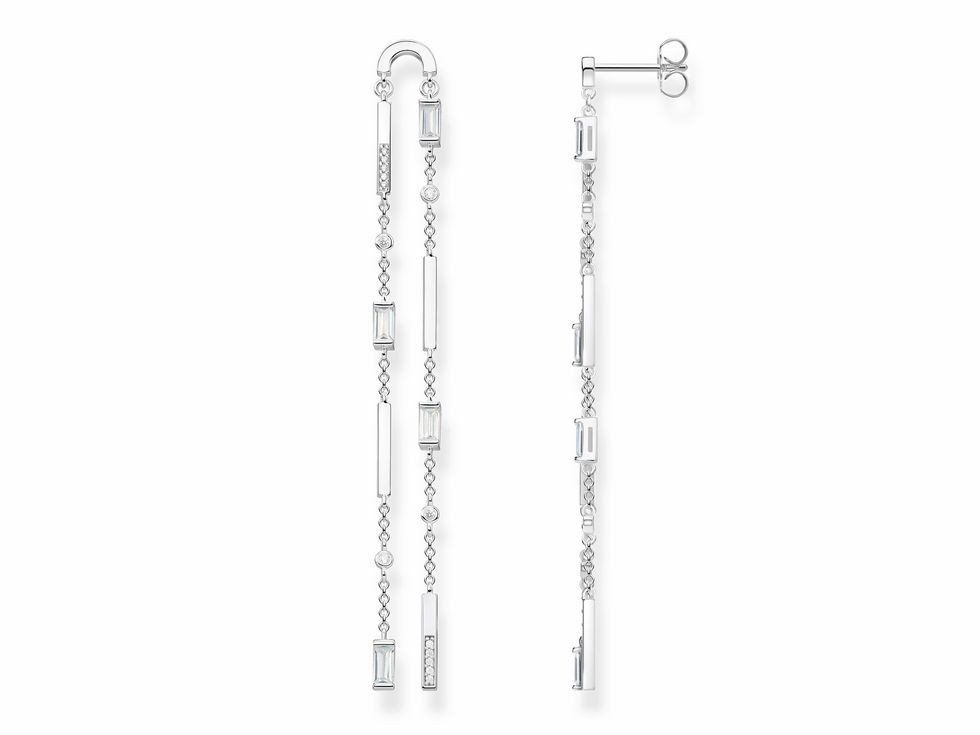 Thomas Sabo Ohrhänger aus Sterling Silber mit Zirkonia in Weiß, elegant gestalten mit verschiedenen geometrischen Formen und ansprechendem Design für einen modernen Look.