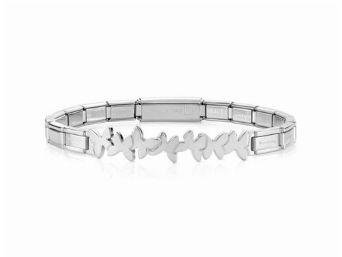 Silbernes Armband mit Schmetterlingsmotiven von Nomination, Modell Trendsetter 021126 016, 18 cm lang, elegantes Design für modebewusste Träger.