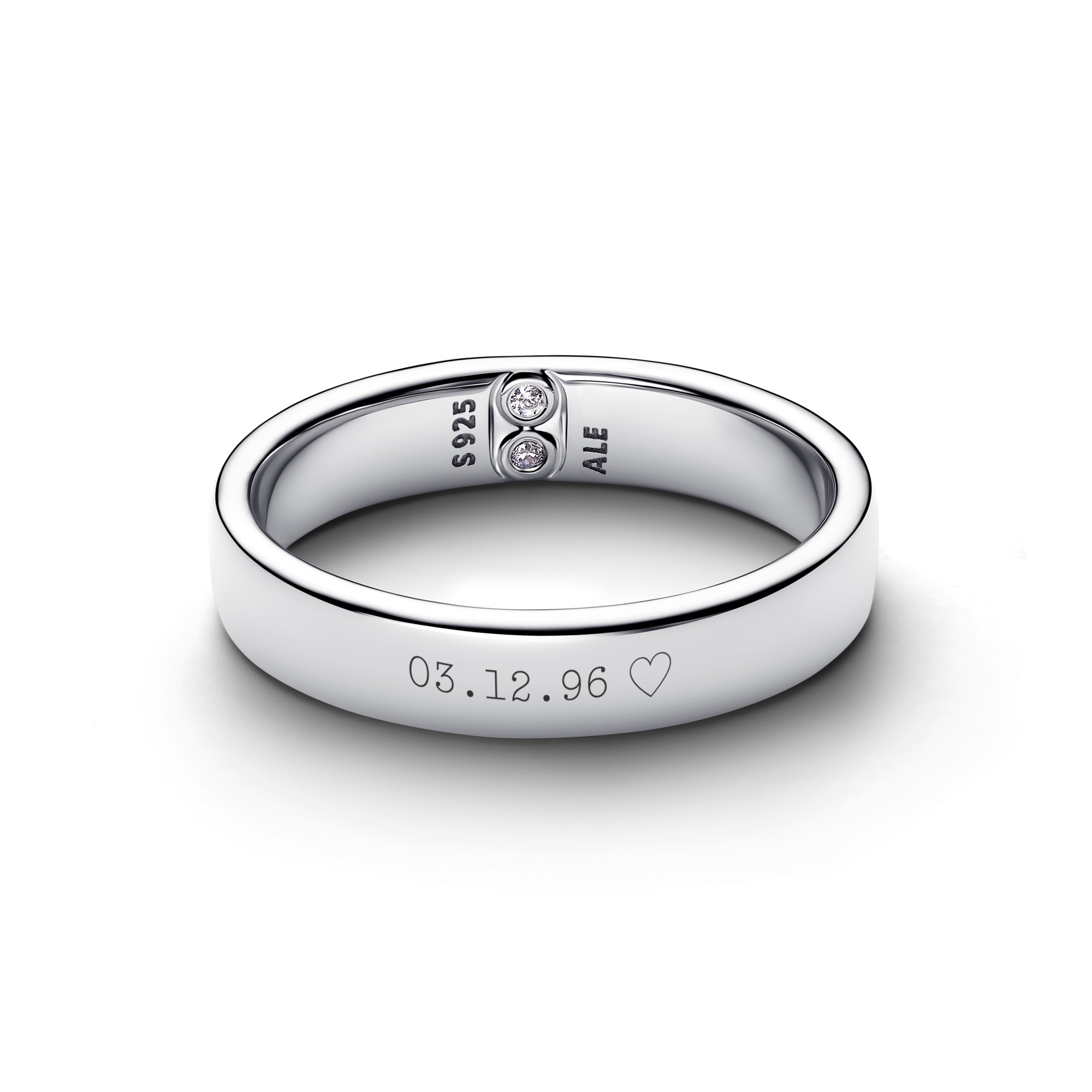 Pandora Klassischer Bandring - Sterling Silber - Zirkonia – Ansicht 3