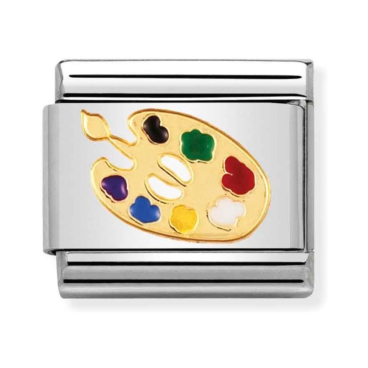 Nomination Composable Classic Charm Farbpalette - Edelstahl, Gold 750 Gelbgold, Emaille
