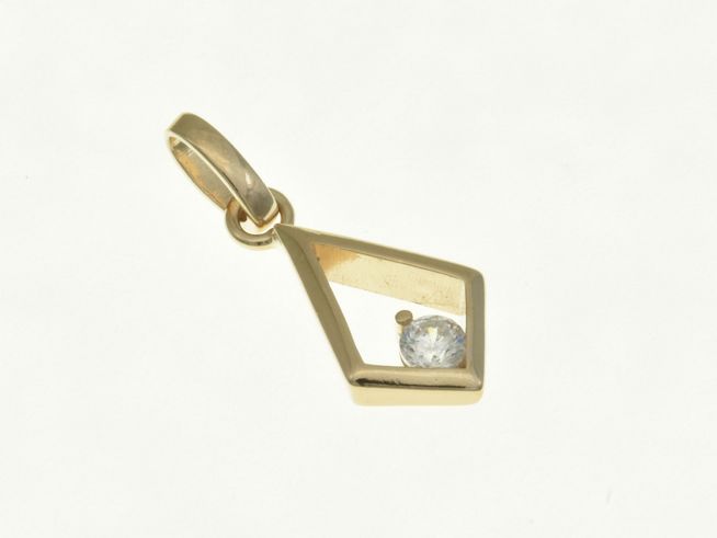 Viereck Tropfen Anhänger aus Sterling Silber, rosegold vergoldet, mit Zirkonia, Hersteller Juwelier Harnisch, modernes Design und vielseitige Motive.