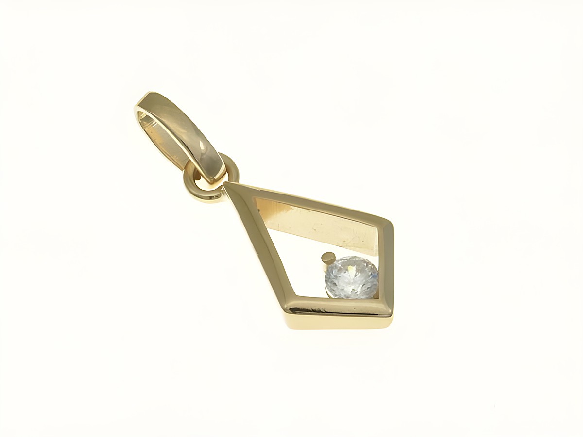 Viereck Tropfen Anhänger aus Sterling Silber, rosegold vergoldet, mit Zirkonia, Hersteller Juwelier Harnisch, modernes Design und vielseitige Motive.