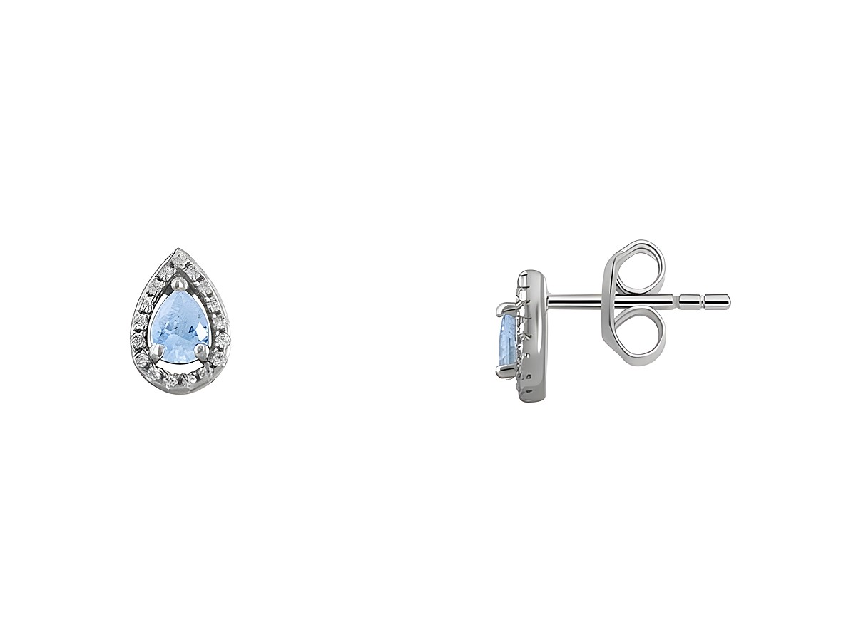 XENOX Sterling Silber Ohrringe XS6077 FANCY CUT mit tropfenförmigen blauen Steinen, umgeben von funkelnden Zirkonia, stilvoll und elegant, ideal für besondere Anlässe.