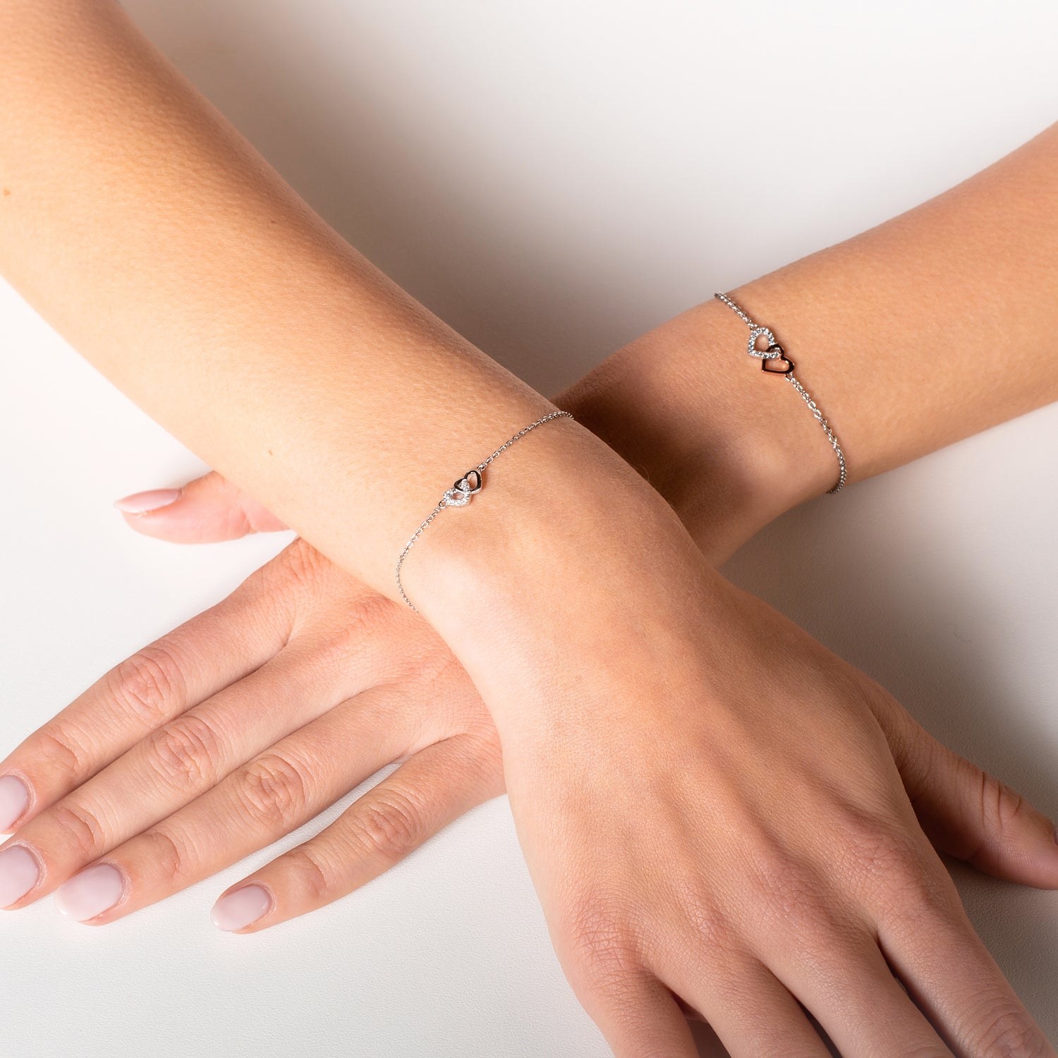 XENOX Armband LOVE STORY - Sterling Silber rosévergoldet - 15-18,5 cm - Herzen – Ansicht 4