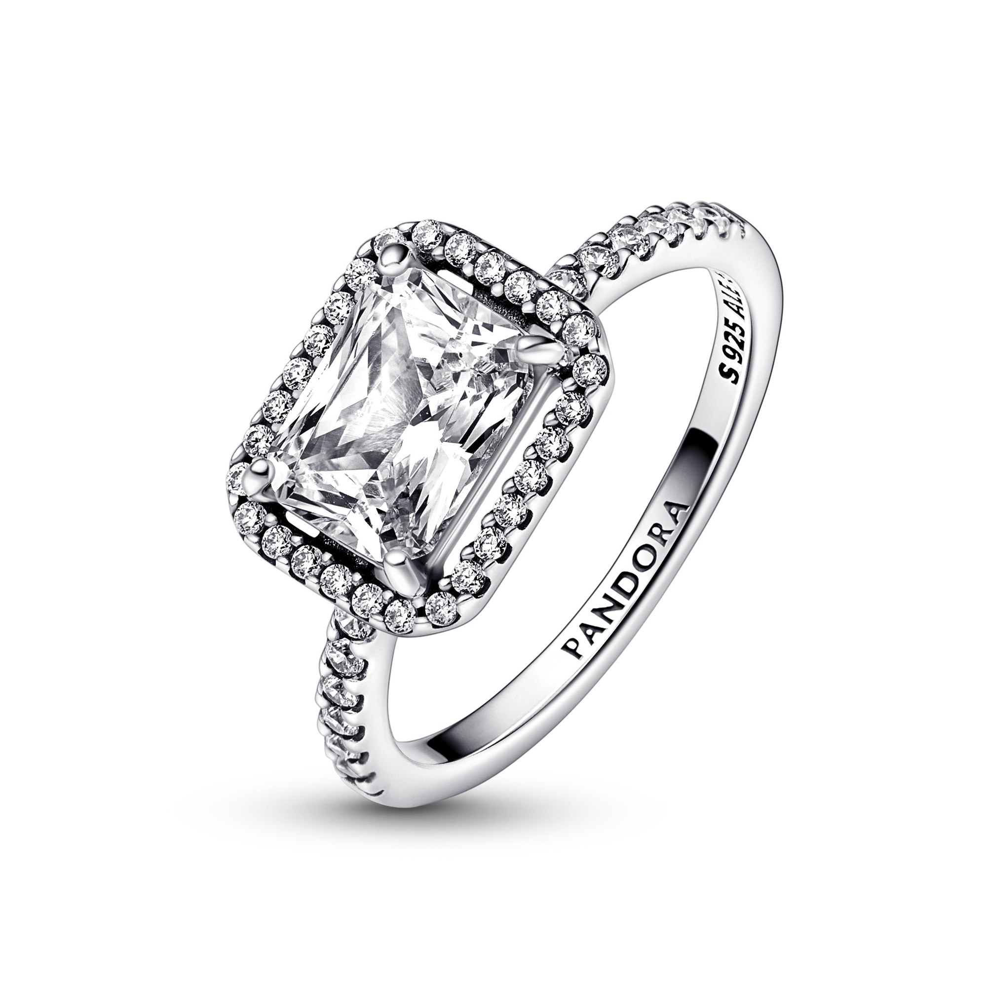 Pandora rechteckiger funkelnder Strahlenkranz Ring - Sterling Silber - Zirkonia - Klar Ansicht 3 – Ansicht 3