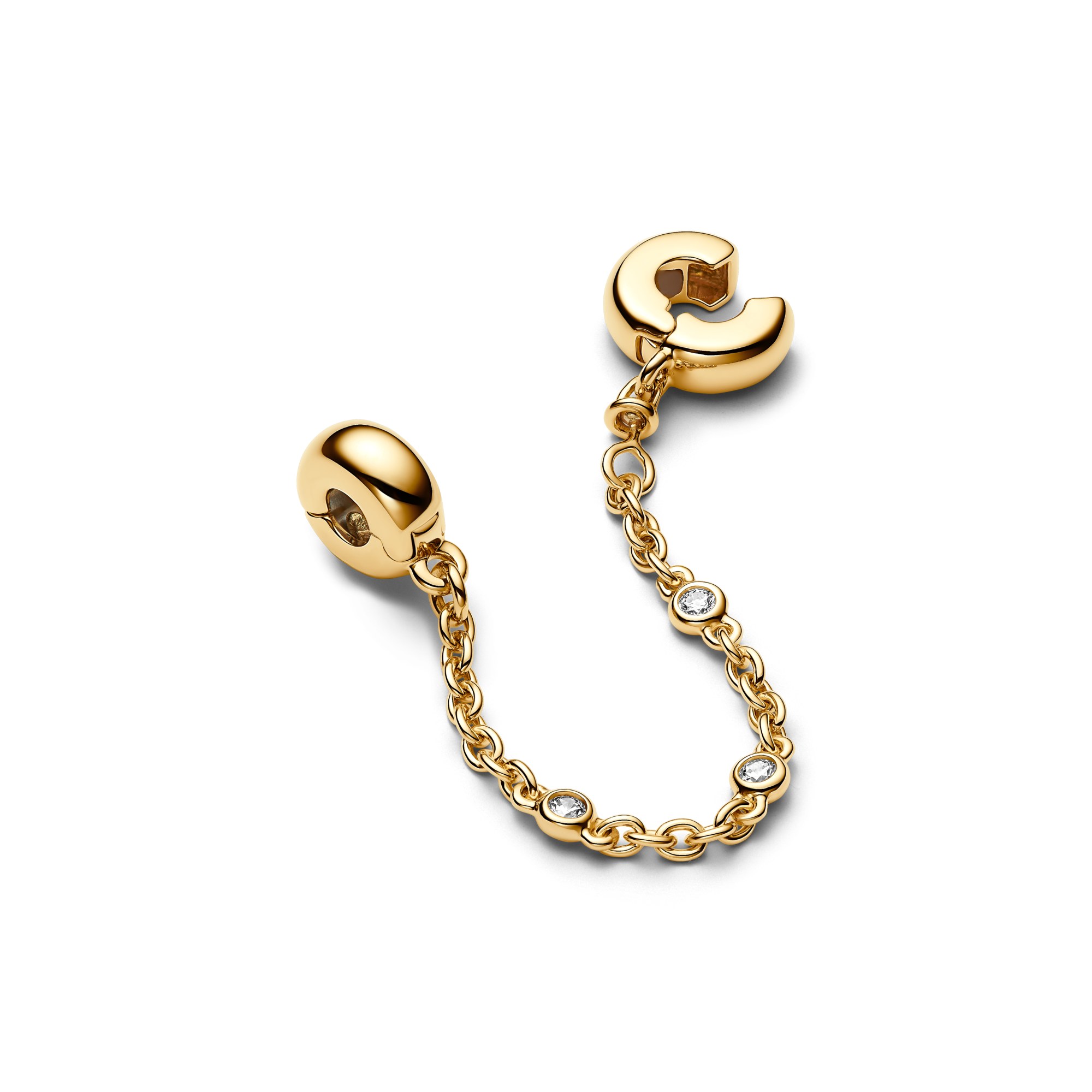 Pandora Gelbgold verg. Sicherheitskette mit klarem Zirkonia - 5 cm – Ansicht 3