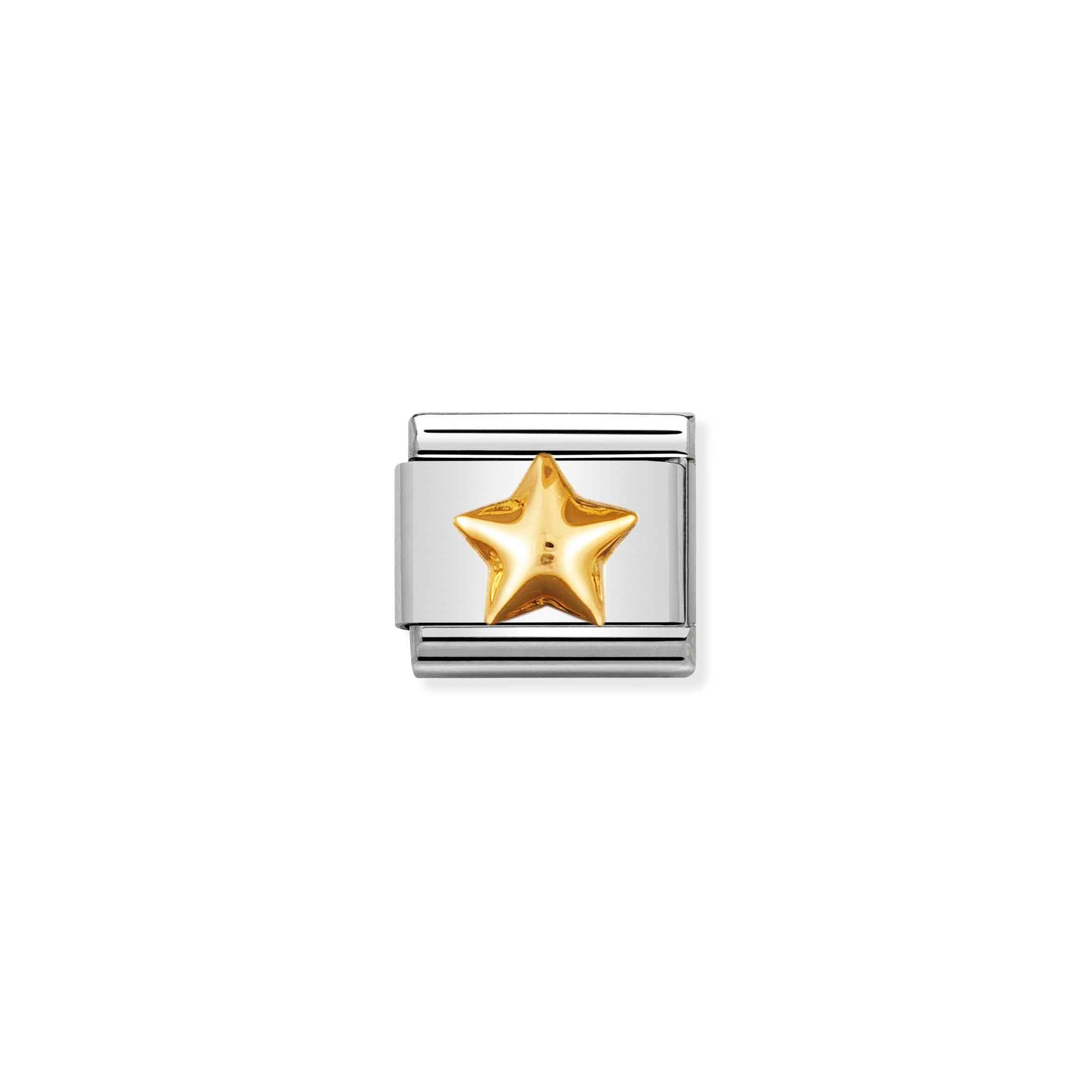 Nomination Composable Classic Charm Stern gewölbt - Edelstahl, Gelbgold