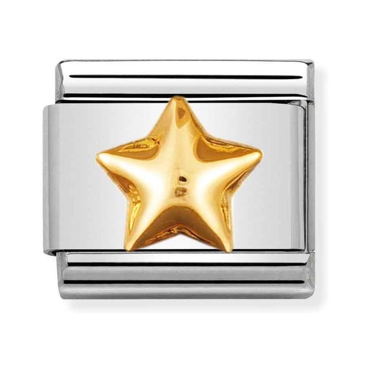 Nomination Composable Classic Charm Stern gewölbt - Edelstahl, Gelbgold