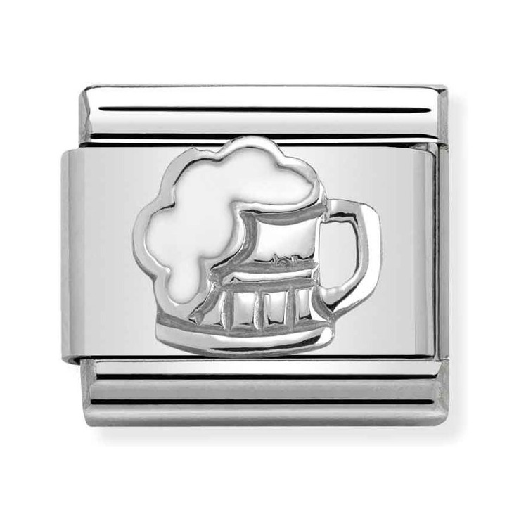 Nomination Composable Classic Charm SilverShine Bierkrug - Edelstahl, Silber 925, Emaille