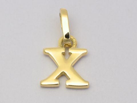 Buchstaben Anhänger X aus 925 Sterling Silber vergoldet, Hersteller Juwelier Harnisch, elegantes Design und hochwertige Verarbeitung. Ideal als Schmuckstück für jeden Anlass.