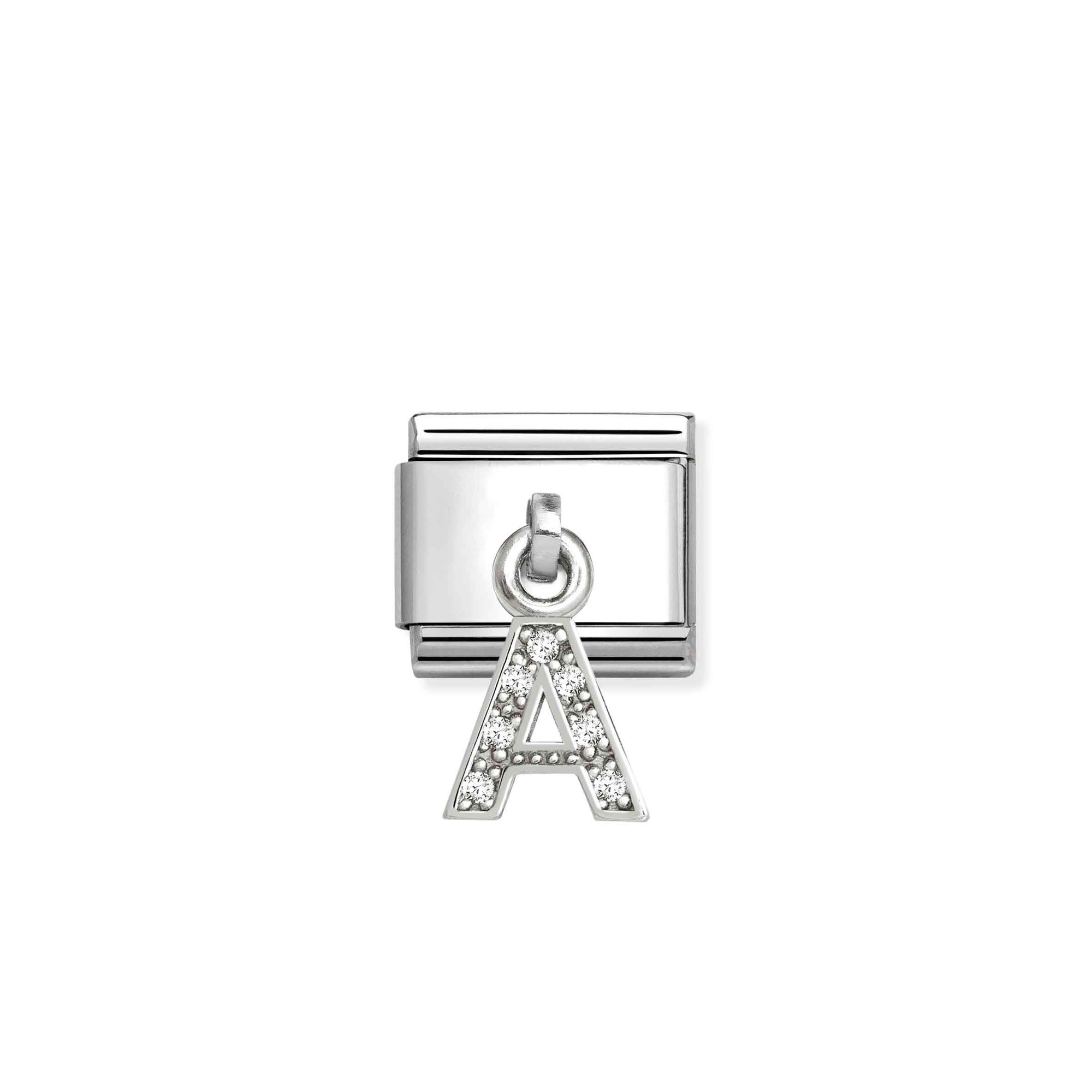 Nomination Classic Sterling Silber charm - Buchstabe A - Zirkonia – Ansicht 2