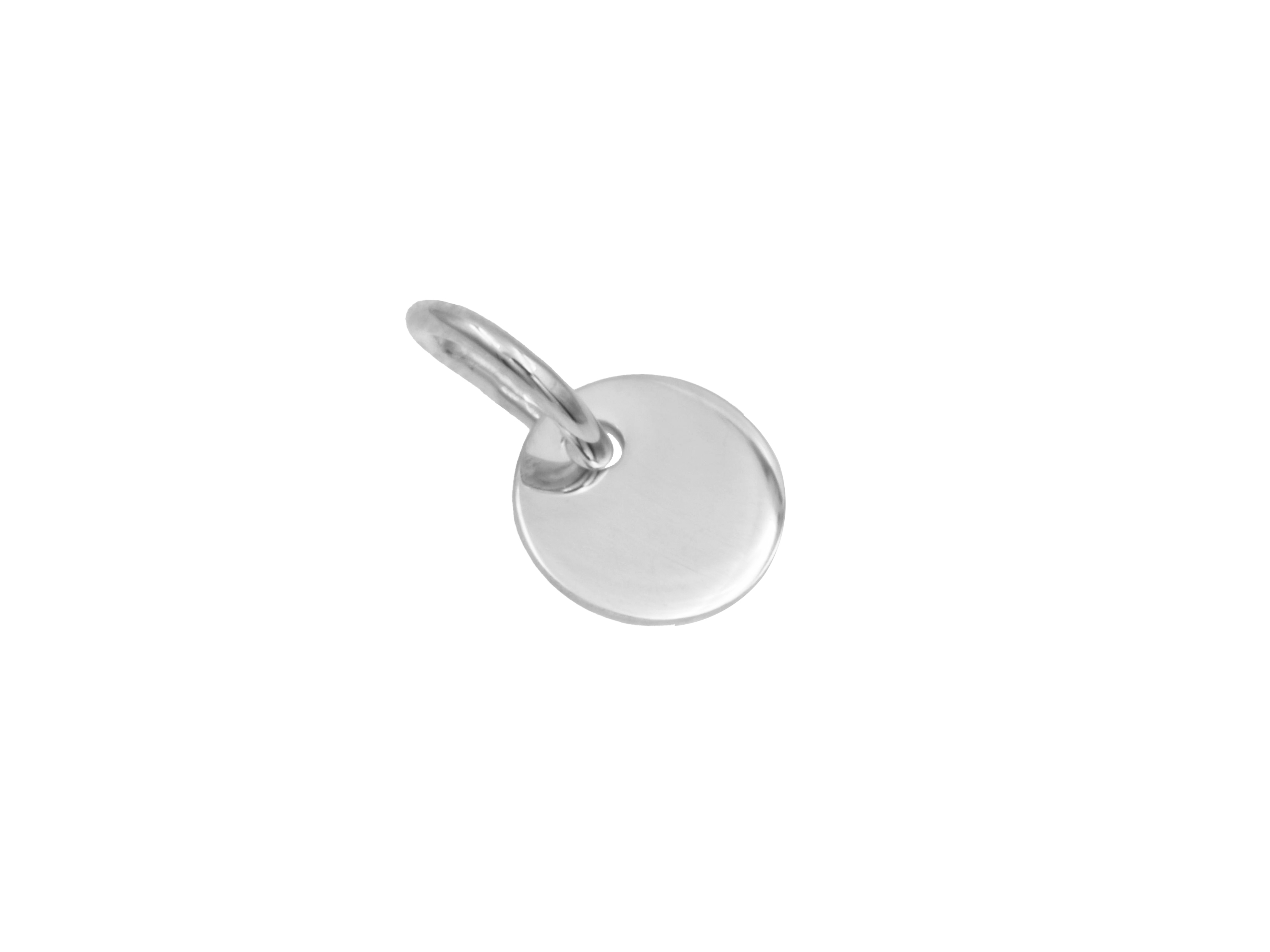 Anhänger Gravurplatte Rund - Sterling Silber - 6 mm Runder Anhänger aus Sterling Silber mit einer Größe von 6 mm und einer glänzenden Oberfläche, ideal für individuelle Gravuren, gefertigt vom Juwelier Harnisch. Neuheit im Silber-Sortiment.