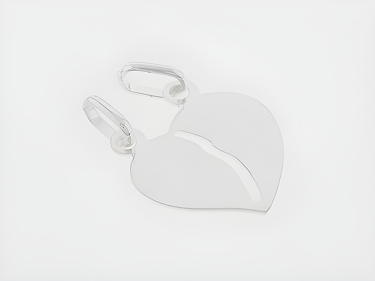 Silber Partneranhänger in Herzform aus Silber, schlicht und romantisch, Hersteller Juwelier Harnisch, ideal für Paare und besondere Anlässe.