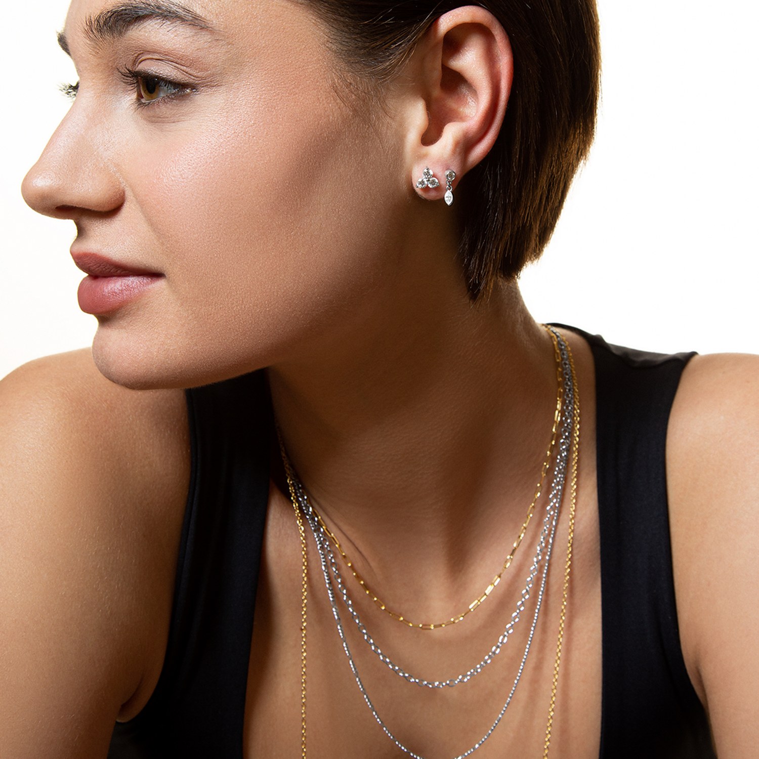 XENOX Sterling Silber Ohrringe XS7345 - KRAPPE SILBER – Ansicht 3