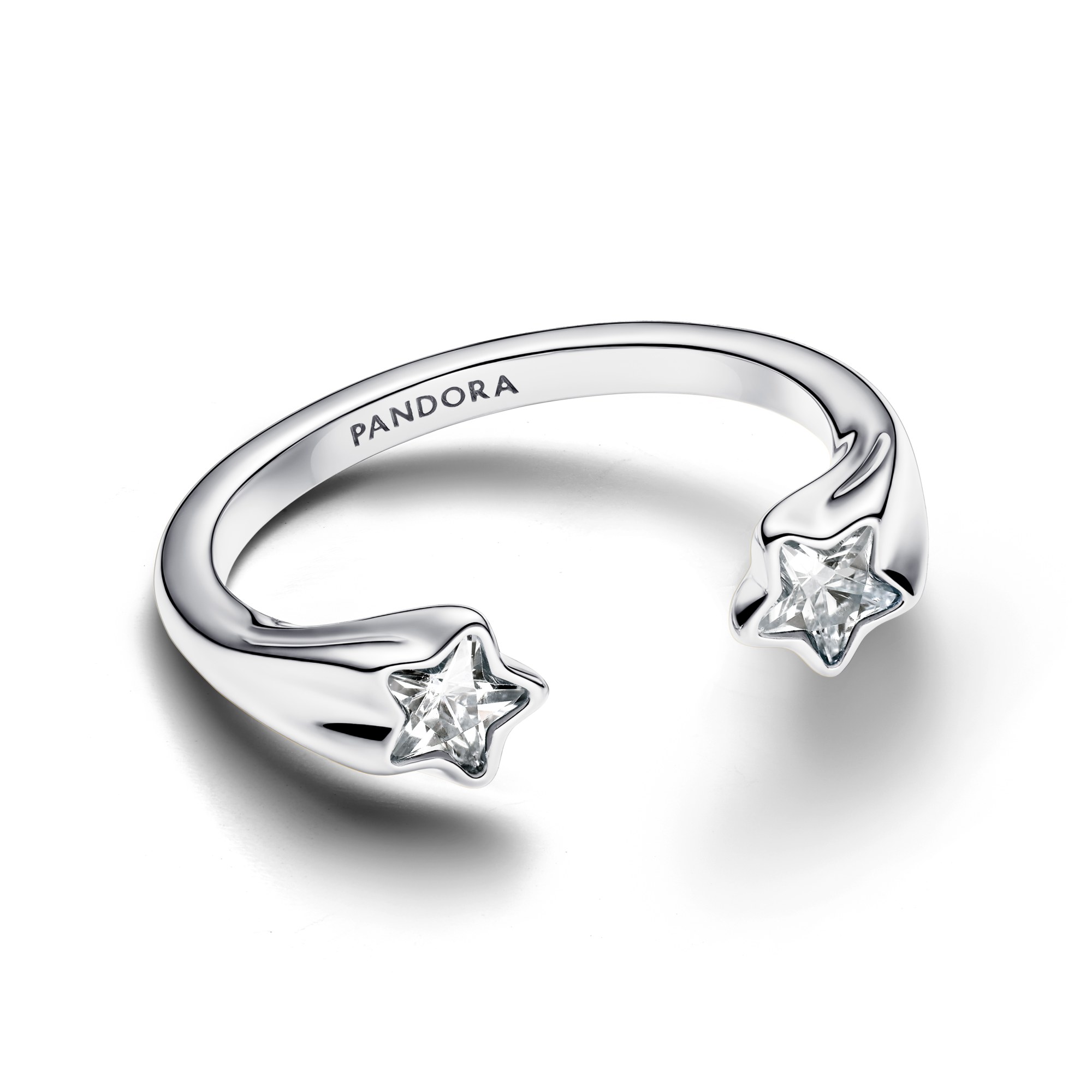 Pandora Sternschnuppe offener Ring aus Silber mit klarem Zirkonia – Ansicht 2