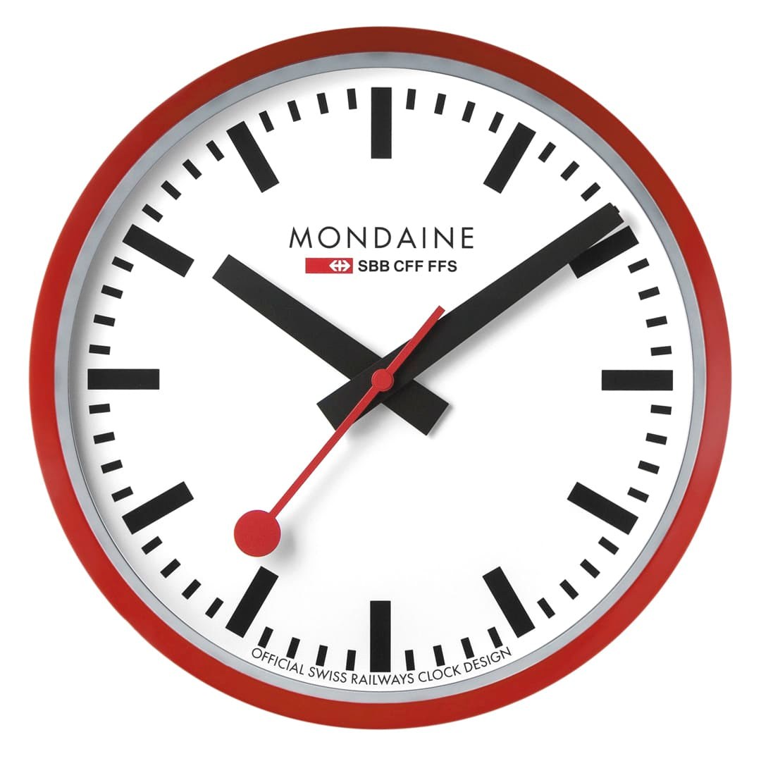 Mondaine Wanduhr 25 cm - Rot – Ansicht 4