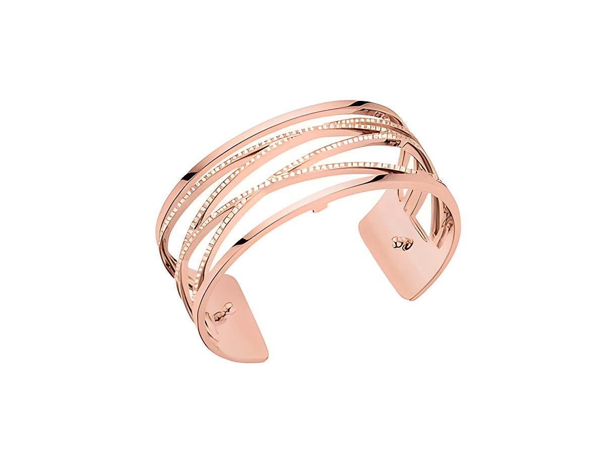 Roségoldener Armreifen von Les Georgettes, Modell Les Précieuses, 25 mm breit, mit eleganten Linien und feinen Details, ideal für stylische Akzente.