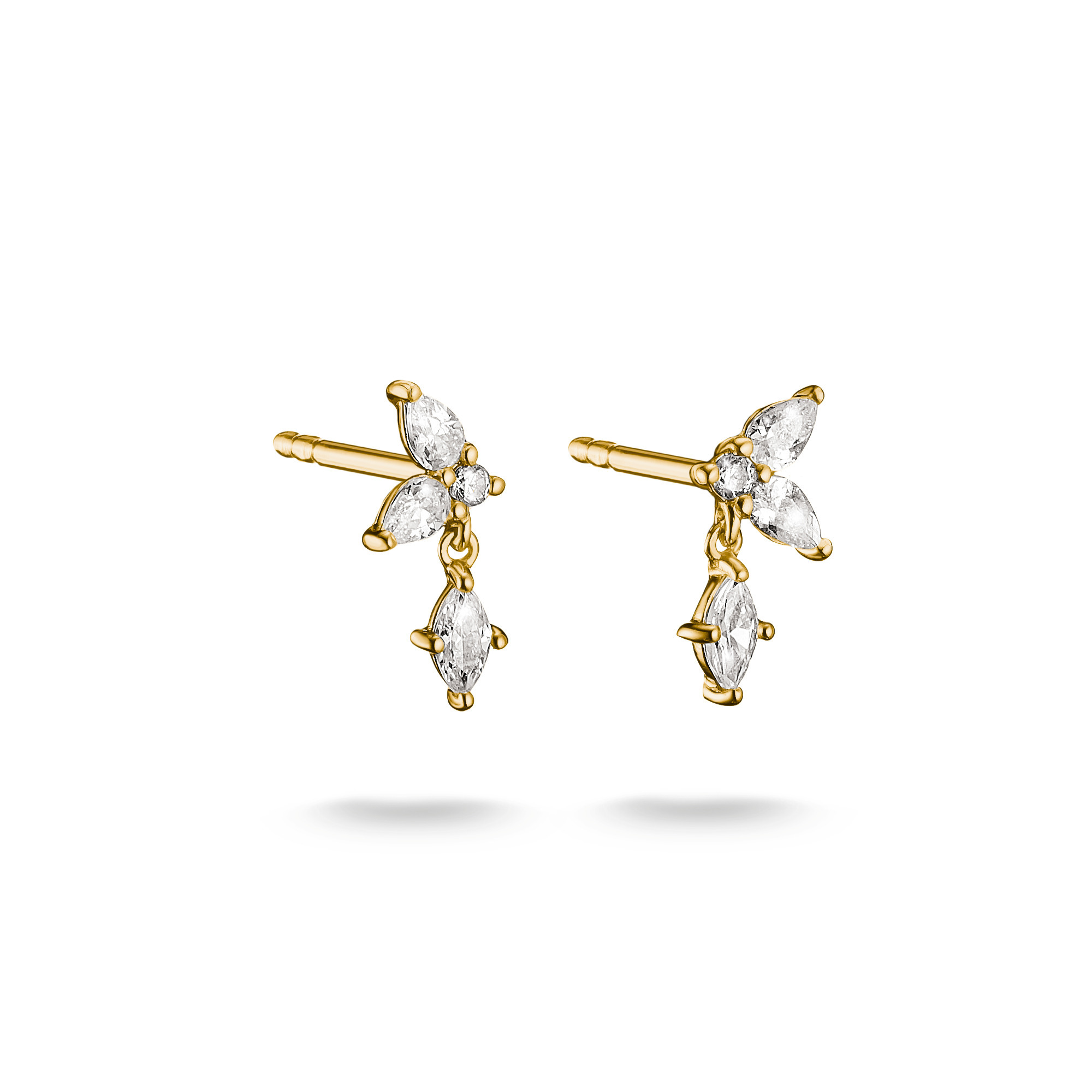 Ohrstecker von Thomas Sabo mit vergoldetem Design und weißen Zirkonia, 5 mm breit, elegant und ansprechend, ideal für besondere Anlässe und den täglichen Gebrauch, Neuheiten der Marke.